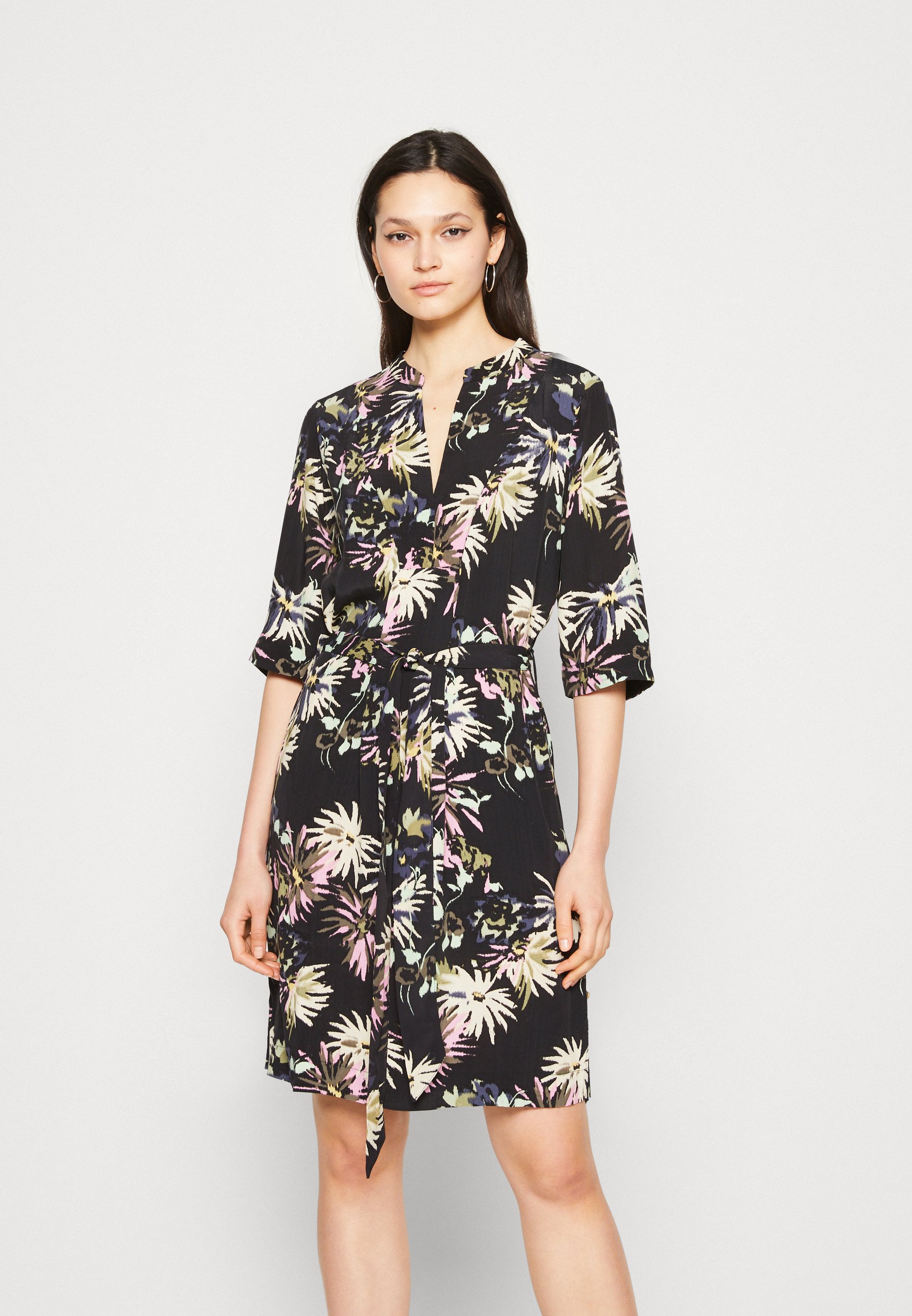 Scotch & Soda ALLOVER PRINTED LOOSE FIT DRESS - Day dress - black