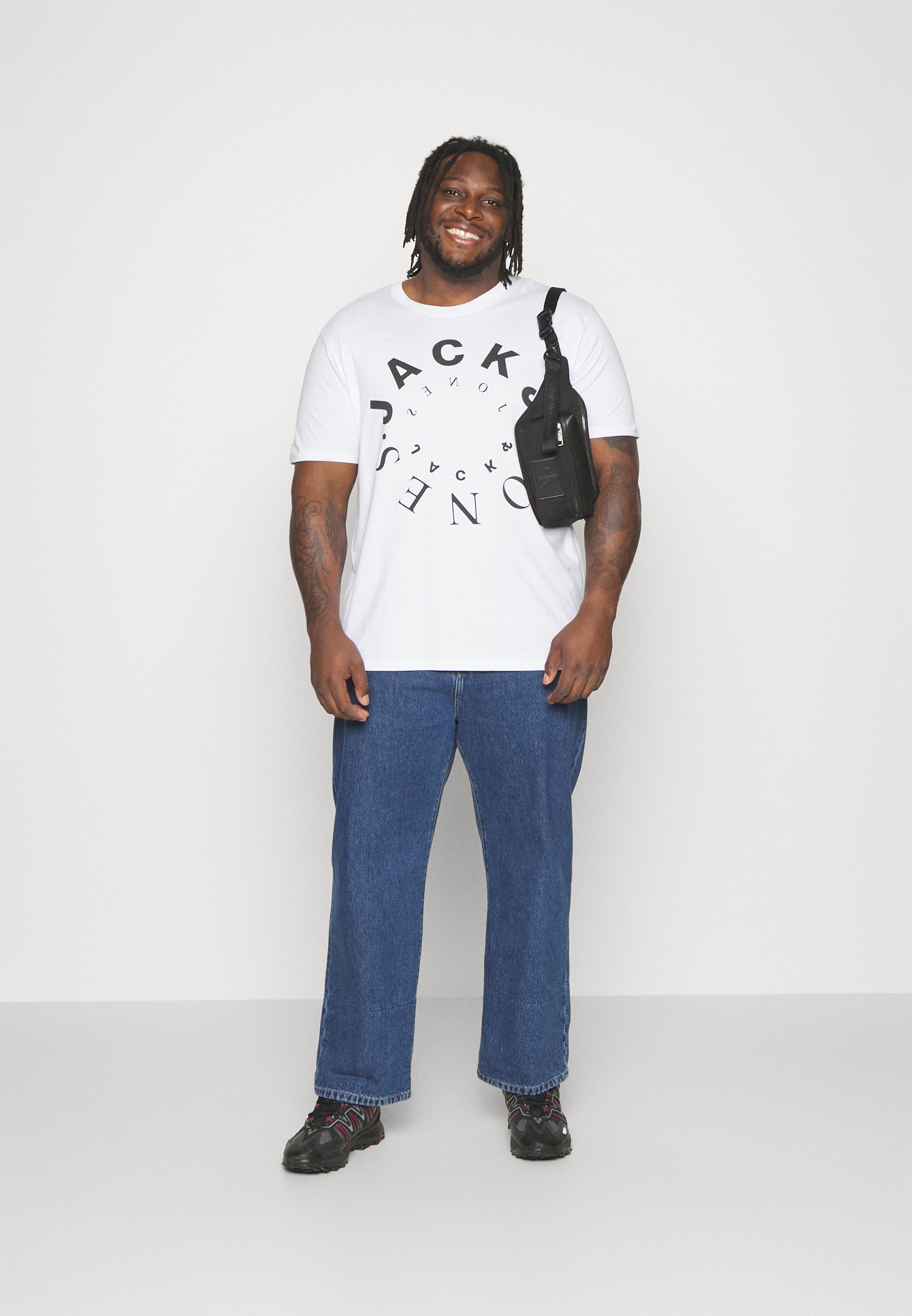 Jack &Jones JJWARRIOR TEE CREW NECK 3 PACK - Print T-shirt - white/navyblazer/portroyale/white