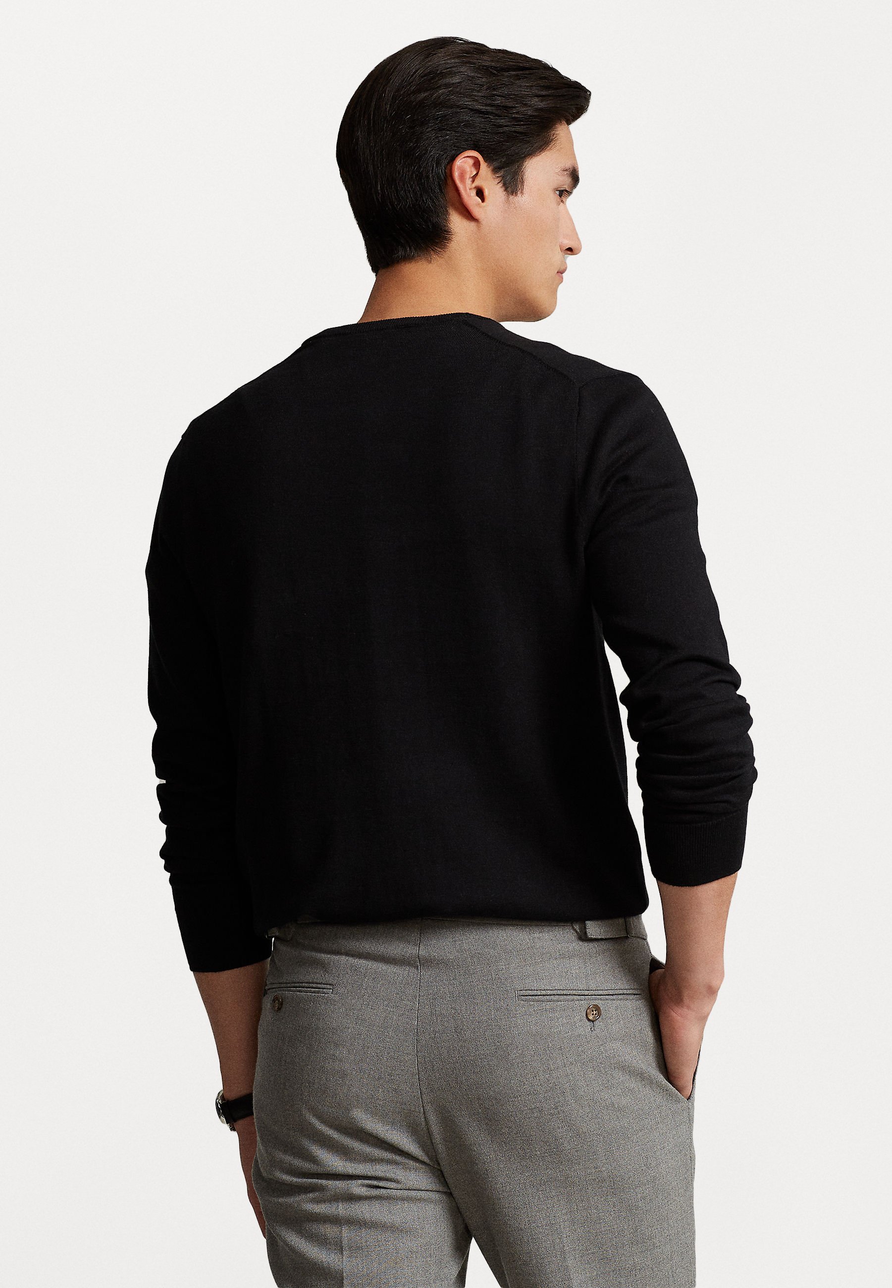 Polo Ralph Lauren SLIM FIT V NECK - Jumper - black