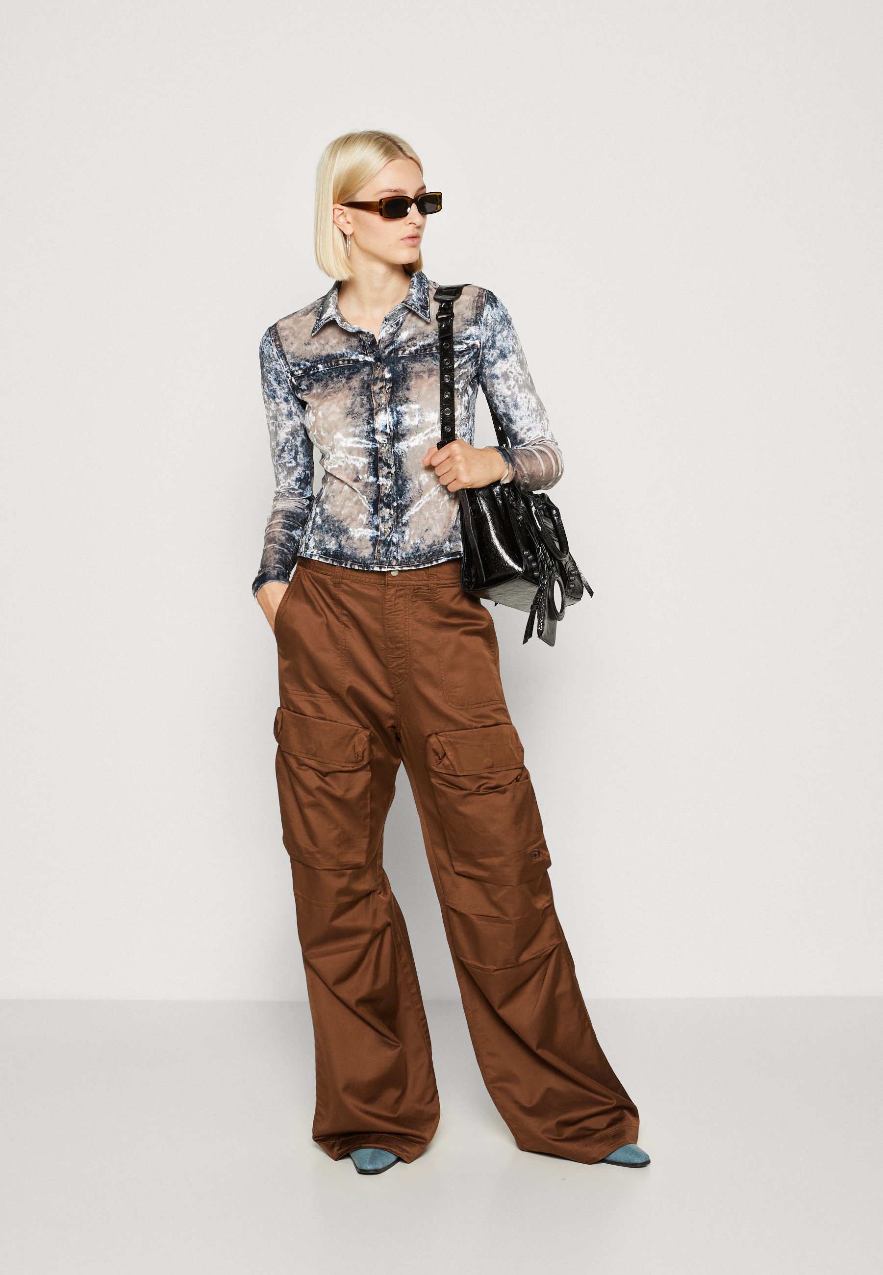 Diesel P-MALVAROSA-NEW - Cargo trousers - 78v/brown