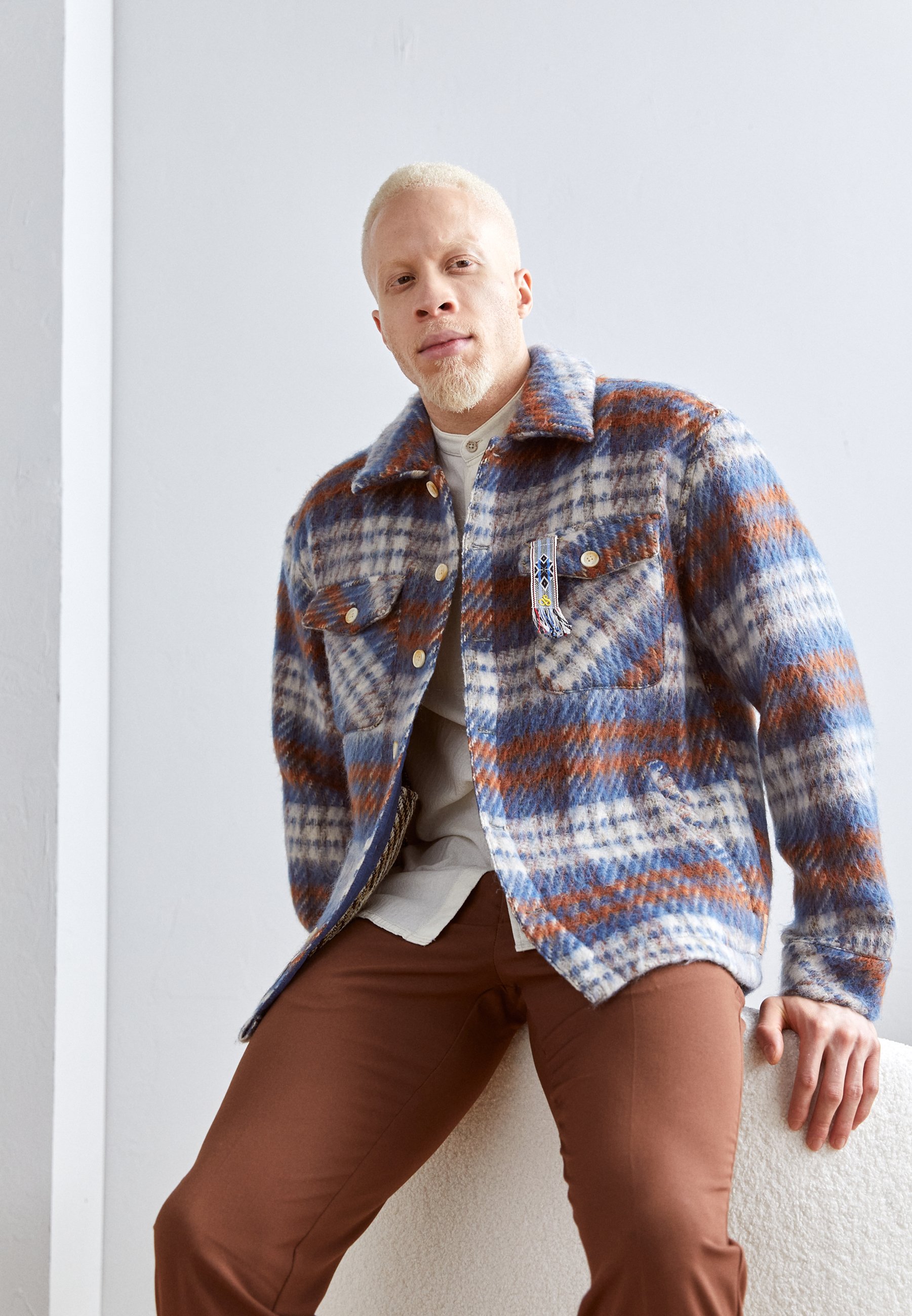Scotch & Soda CHECK OVERSHIRT - Light jacket - blue/white/dark blue