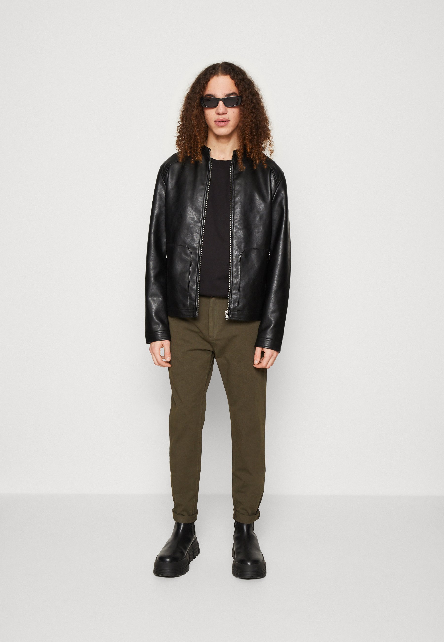 Jack &Jones JCOVERN FAUX JACKET - Faux leather jacket - black