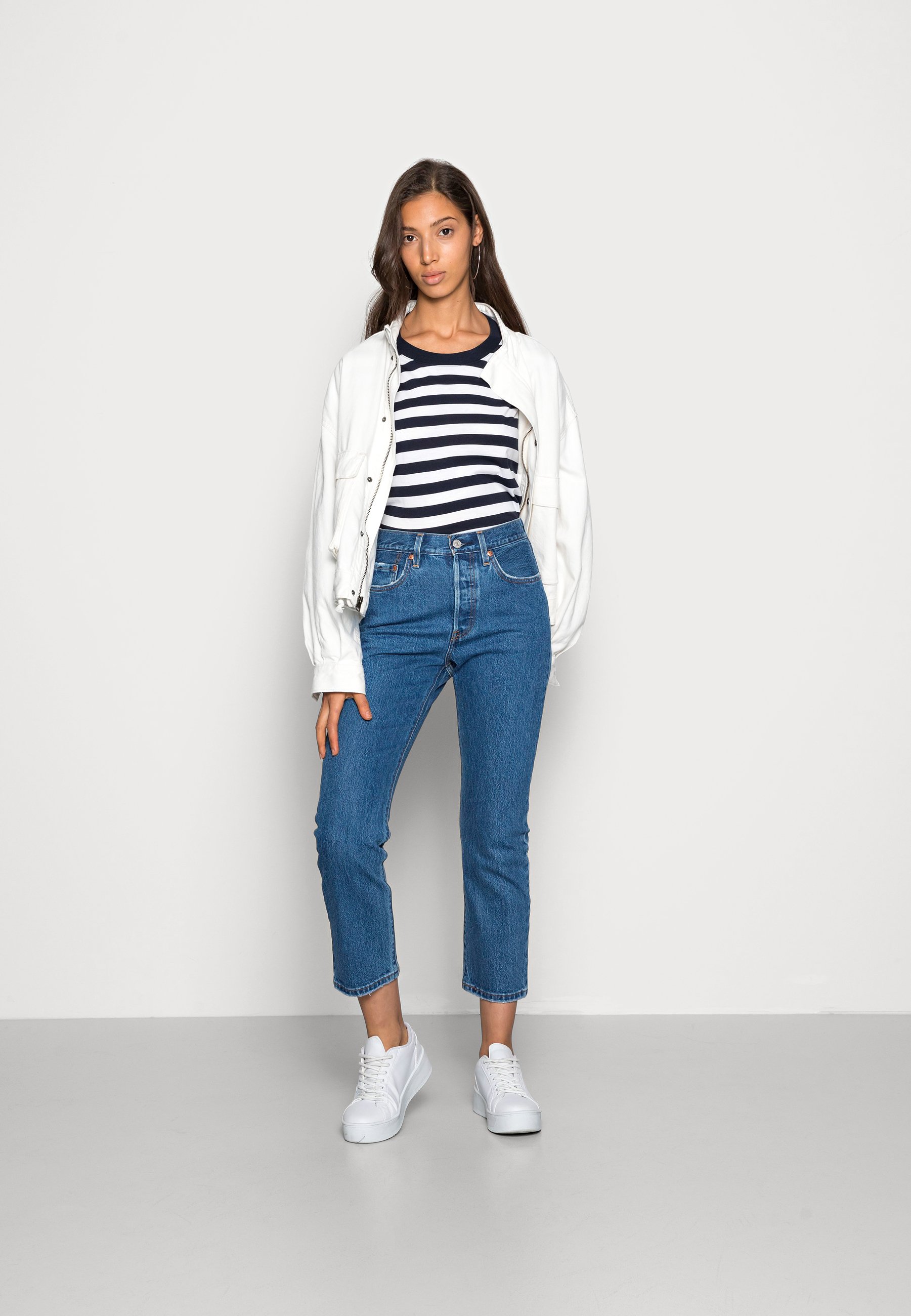 Levi's® 501® CROP - Straight leg jeans - denim/blue denim