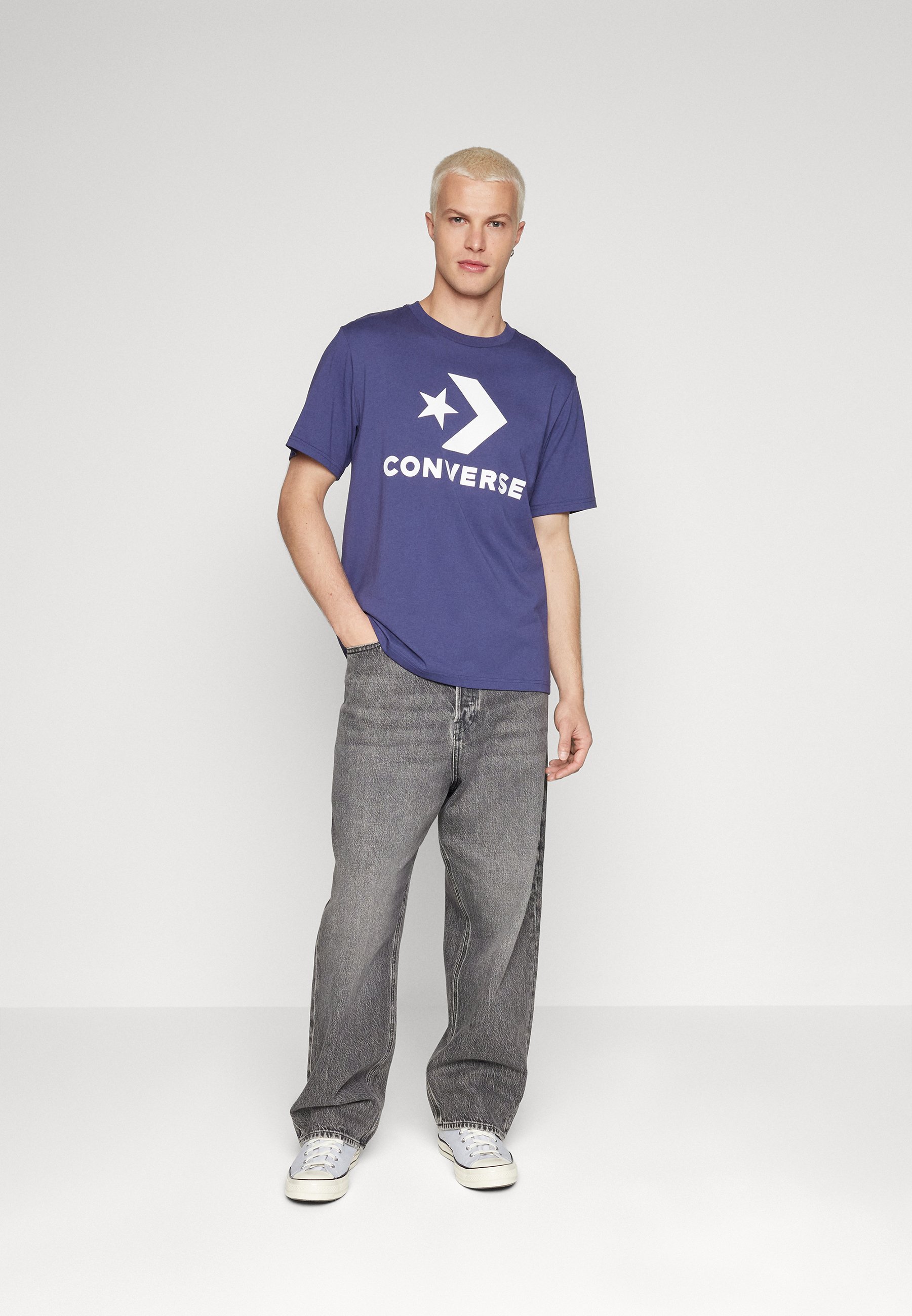 Converse STANDARD FIT TEE UNISEX - Print T-shirt - uncharted waters/blue-grey