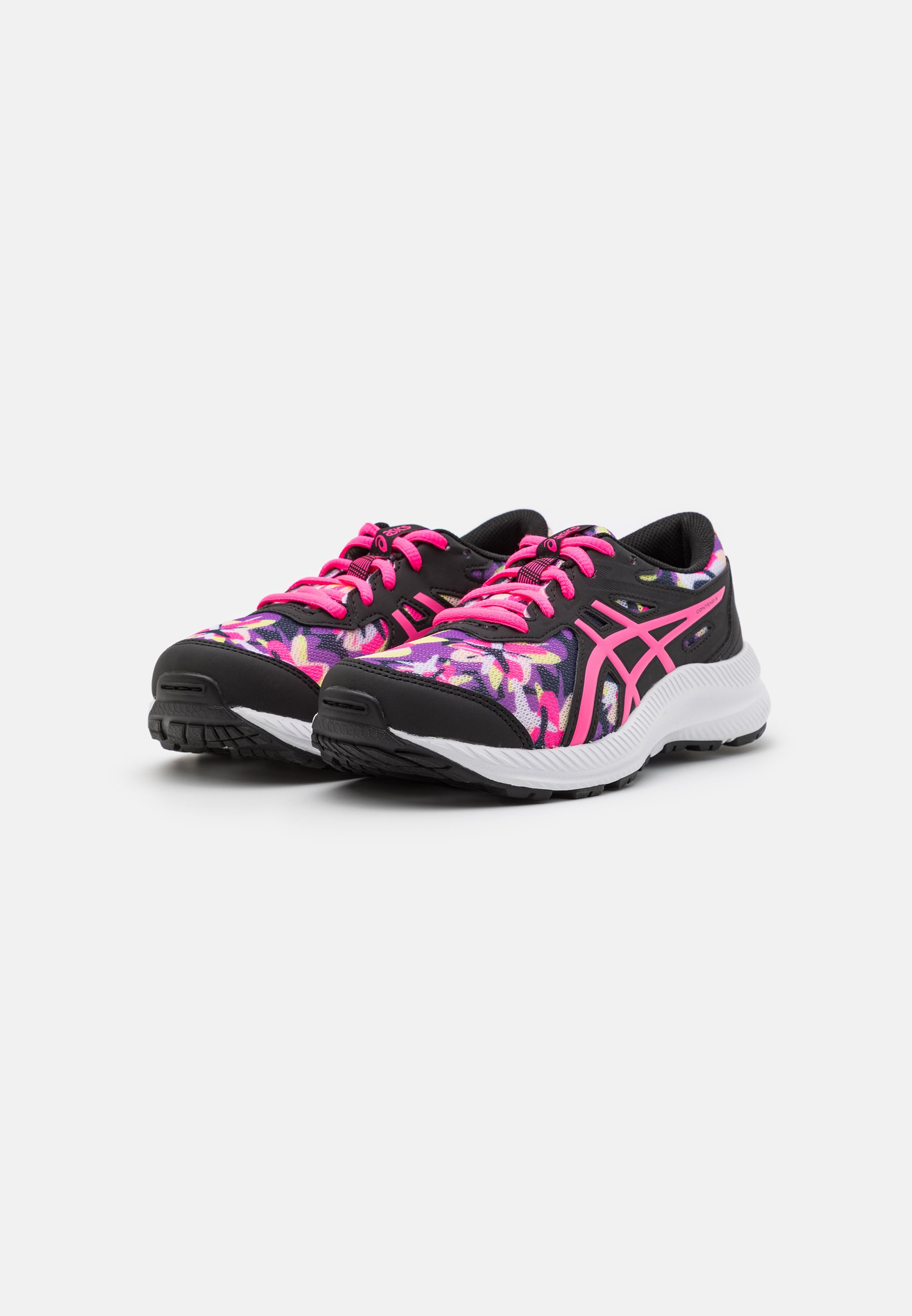 ASICS CONTEND 8 PRINT UNISEX - Neutral running shoes - black/hot pink/black
