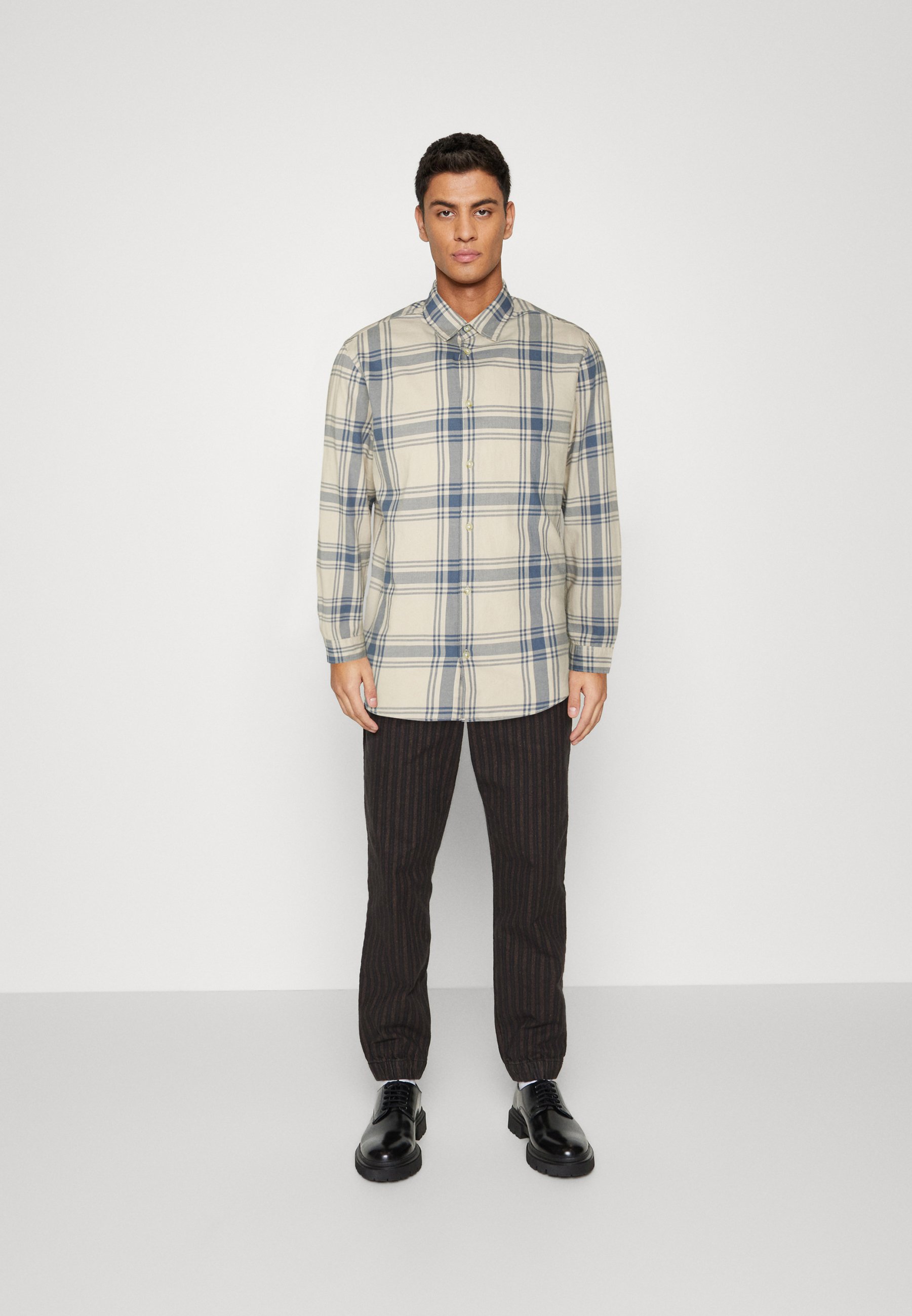 Jack &Jones JORJOSHUA CHECK  - Shirt - moonbeam/off-white