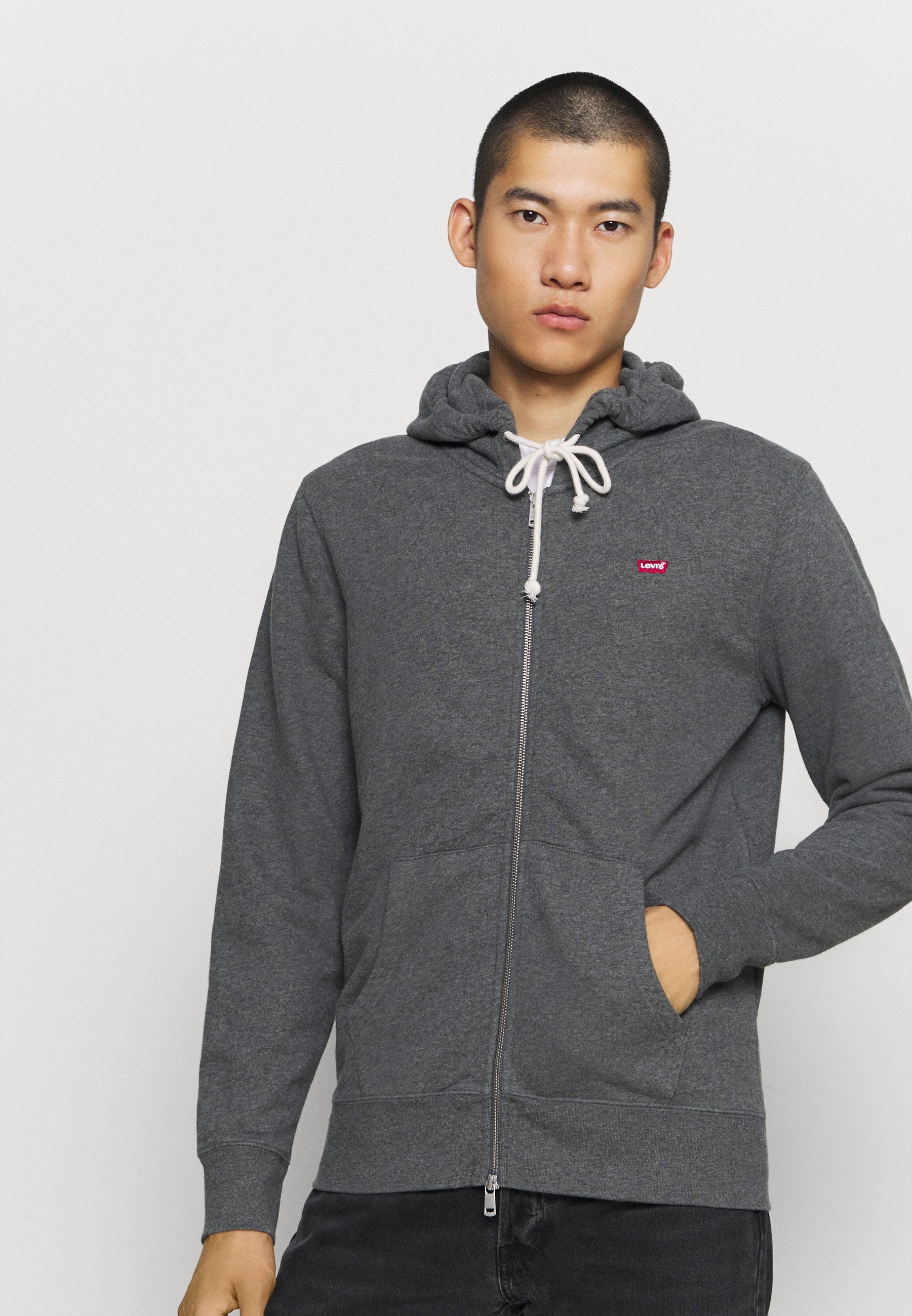Levi's® THE ORIGINAL ZIP UP - Zip-up sweatshirt - charcoal heather/white