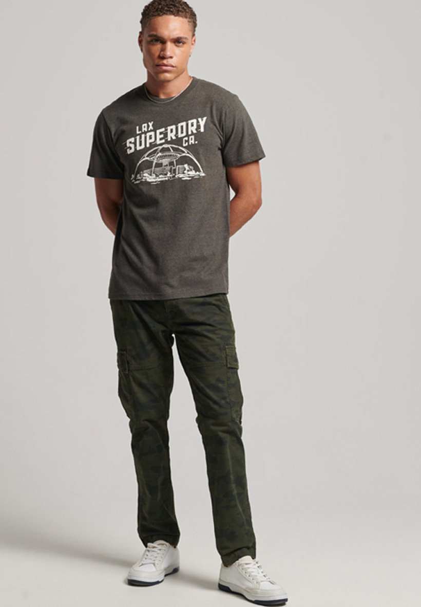 Superdry VINTAGE CITY SOUVENIR - Print T-shirt - vintage black marl/black