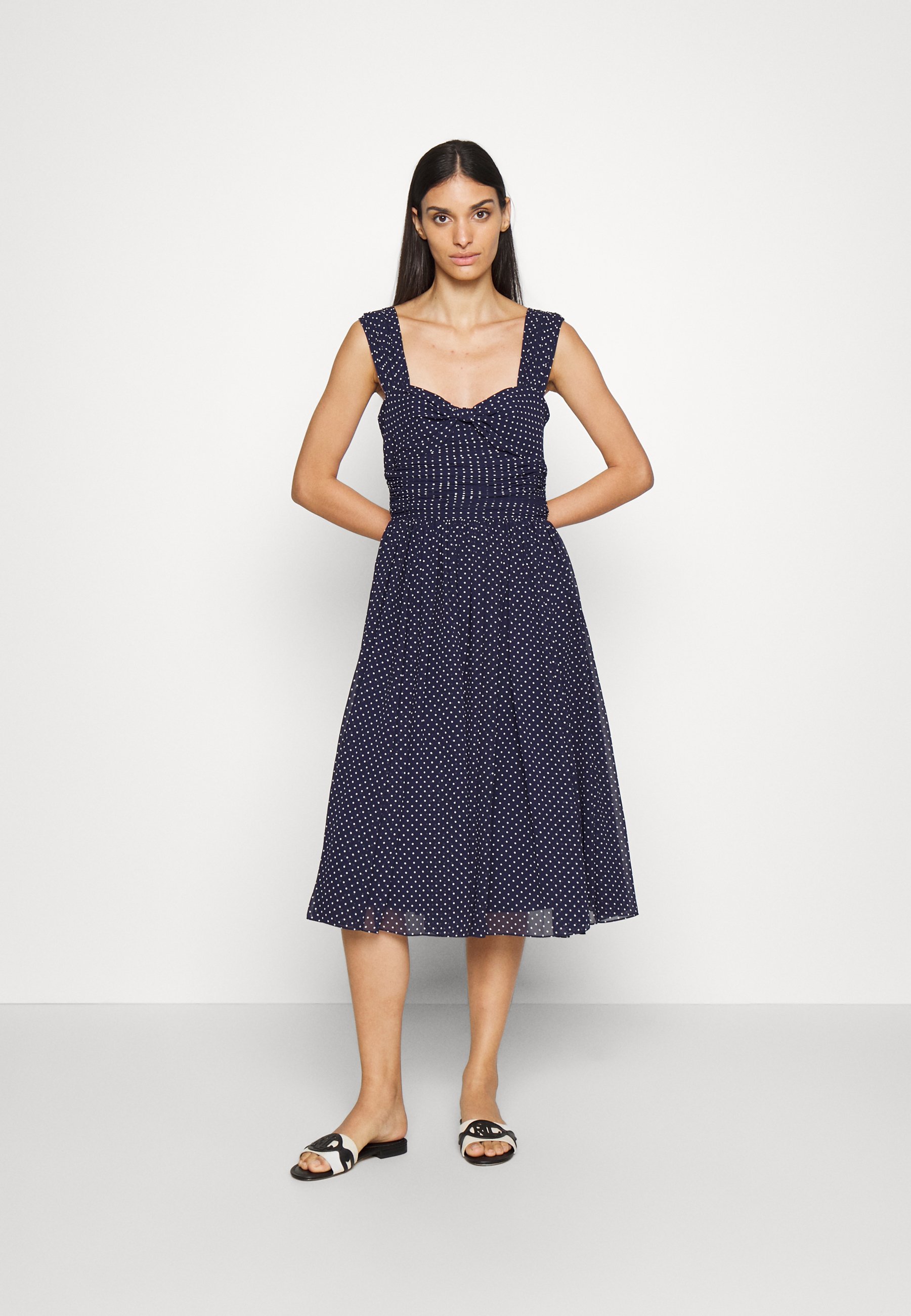 Polo Ralph Lauren SLEEVELESS DRESS - Cocktail dress / Party dress - navy/white/dark blue