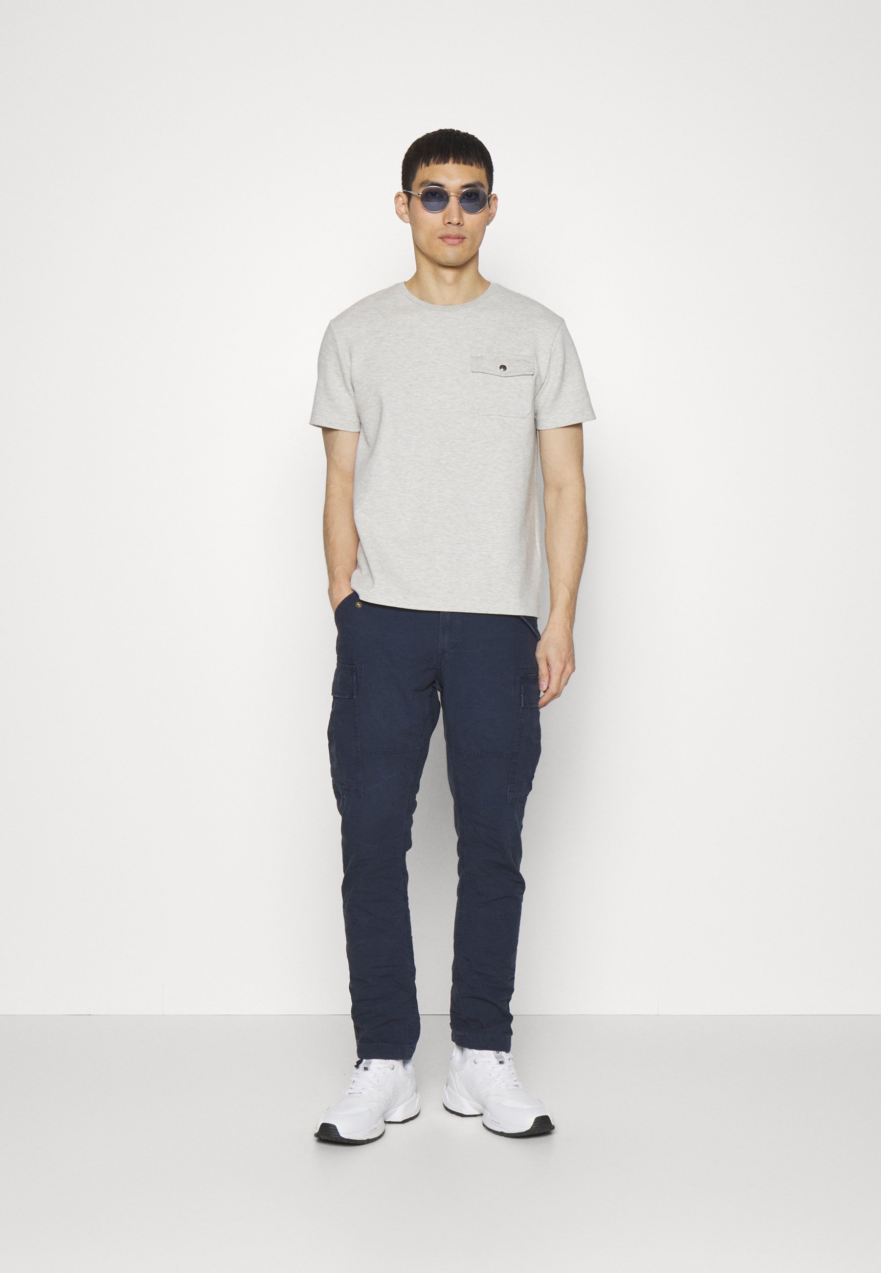 Polo Ralph Lauren DOUBLE-KNIT POCKET T-SHIRT - Print T-shirt - light heather/grey