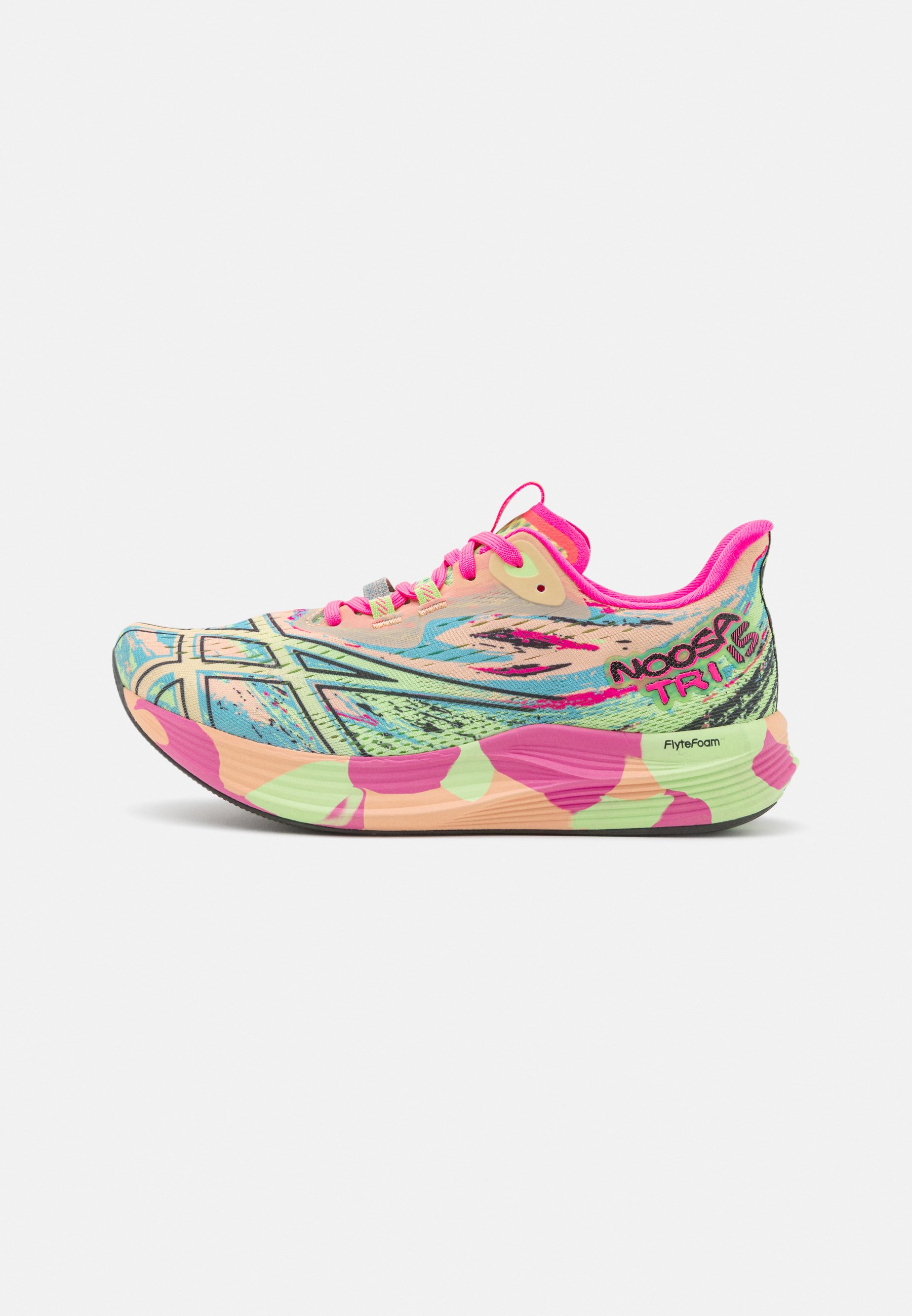 ASICS NOOSA TRI 15 COLOR INJECTION - Neutral running shoes - summer dune/lime green/multi-coloured