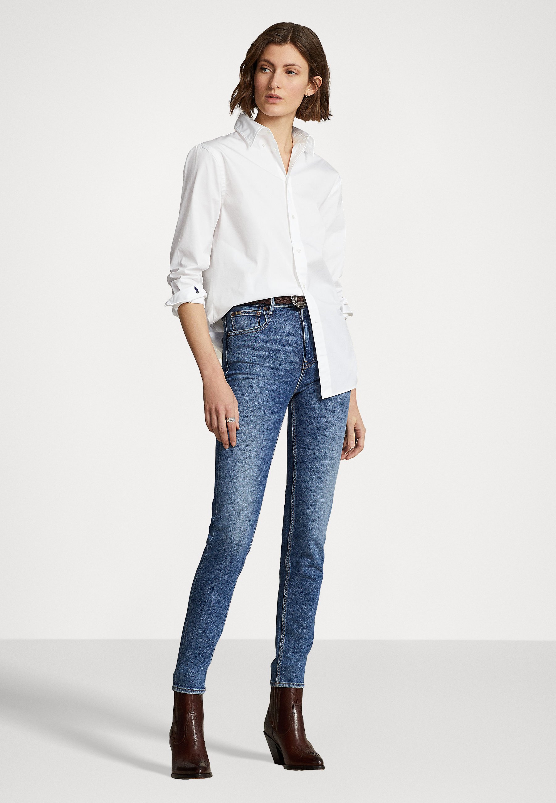 Polo Ralph Lauren LONG SLEEVE  SHIRT - Button-down blouse - white