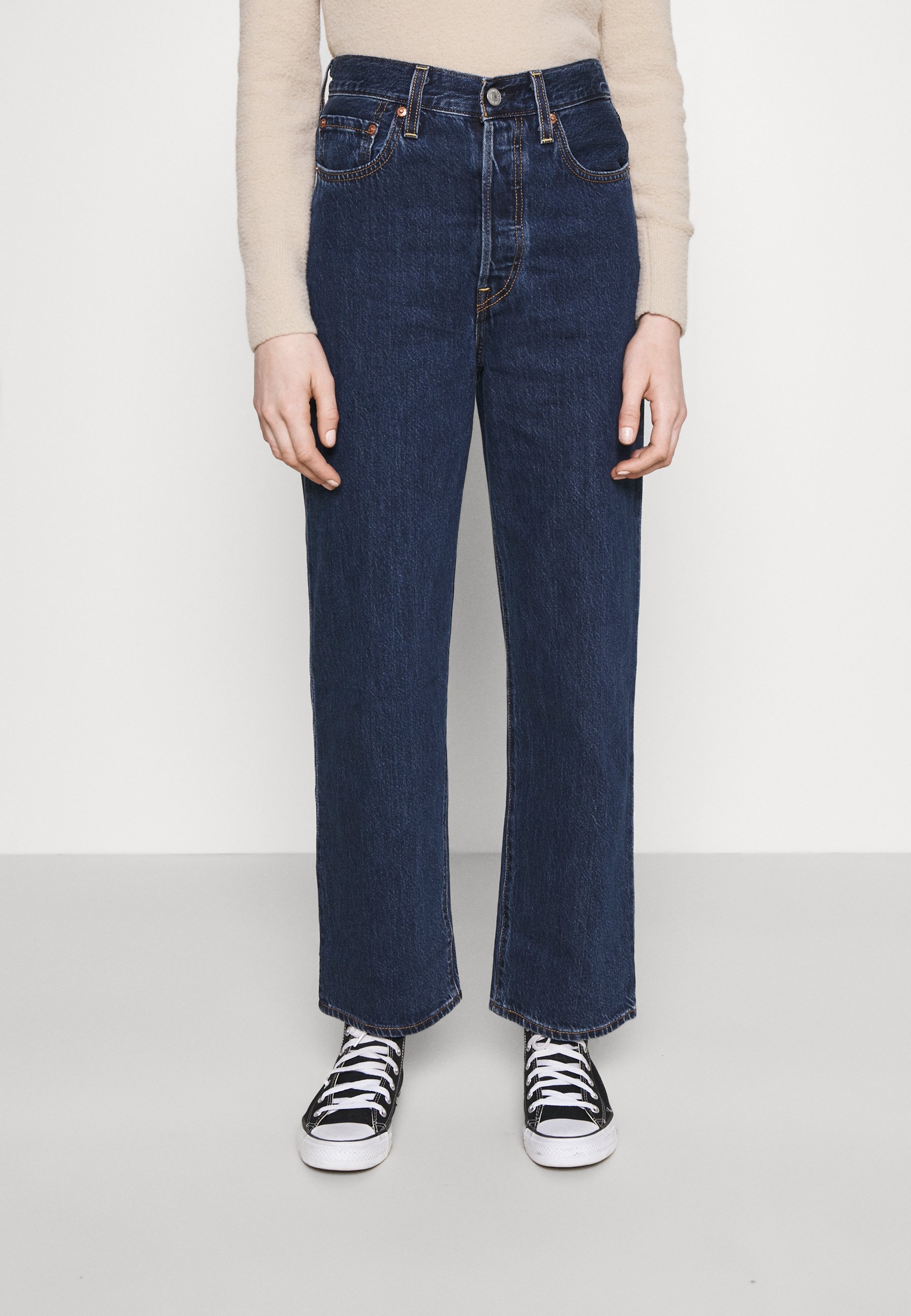 Levi's® RIBCAGE STRAIGHT ANKLE - Straight leg jeans - noe dark mineral/dark-blue denim