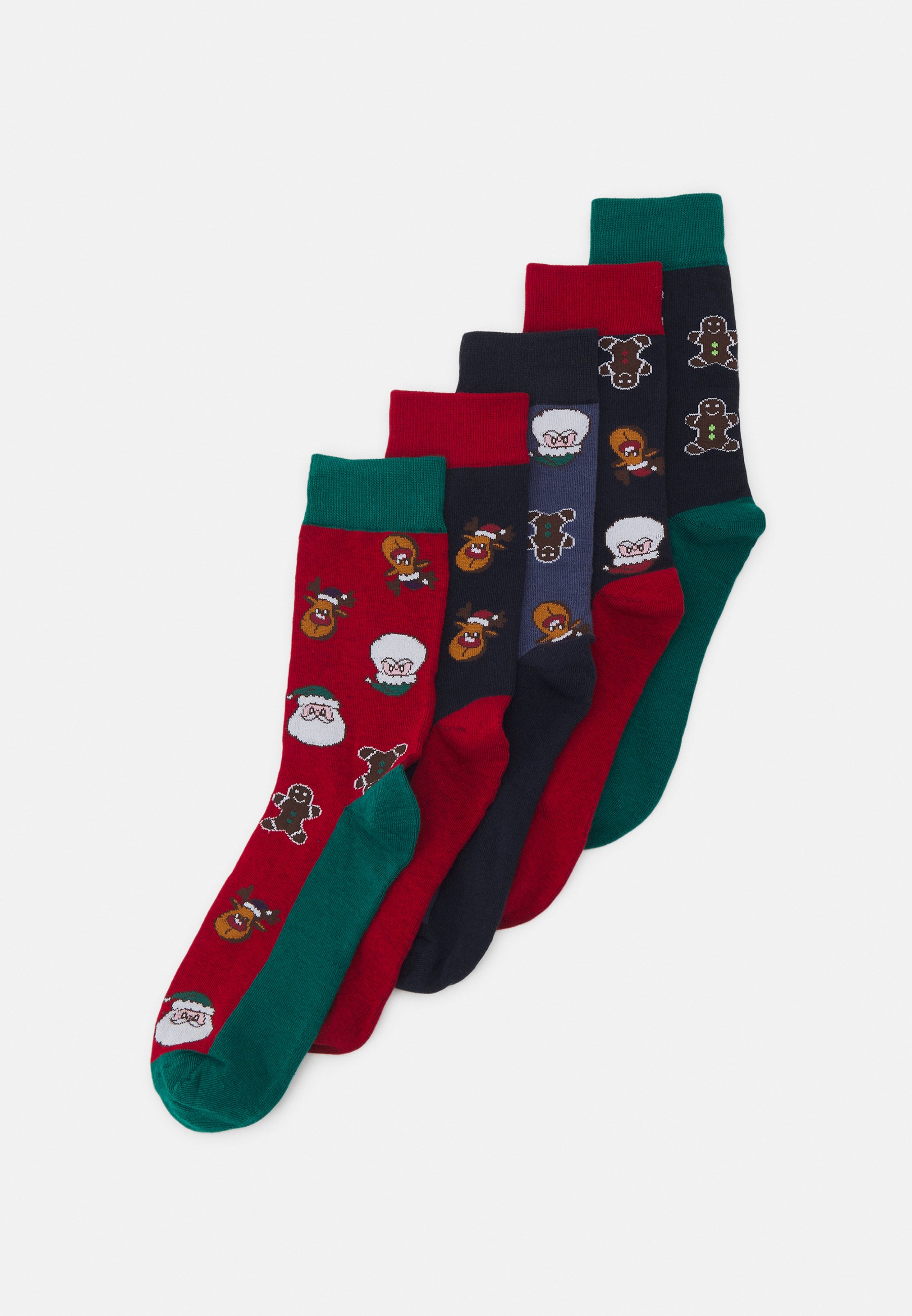 Jack &Jones JACSWEET XMAS SOCKS GIFTBOX 5 PACK - Socks - navy blazer pack:rio red - vintage indigo - navy blazer - navy blazer/dark blue