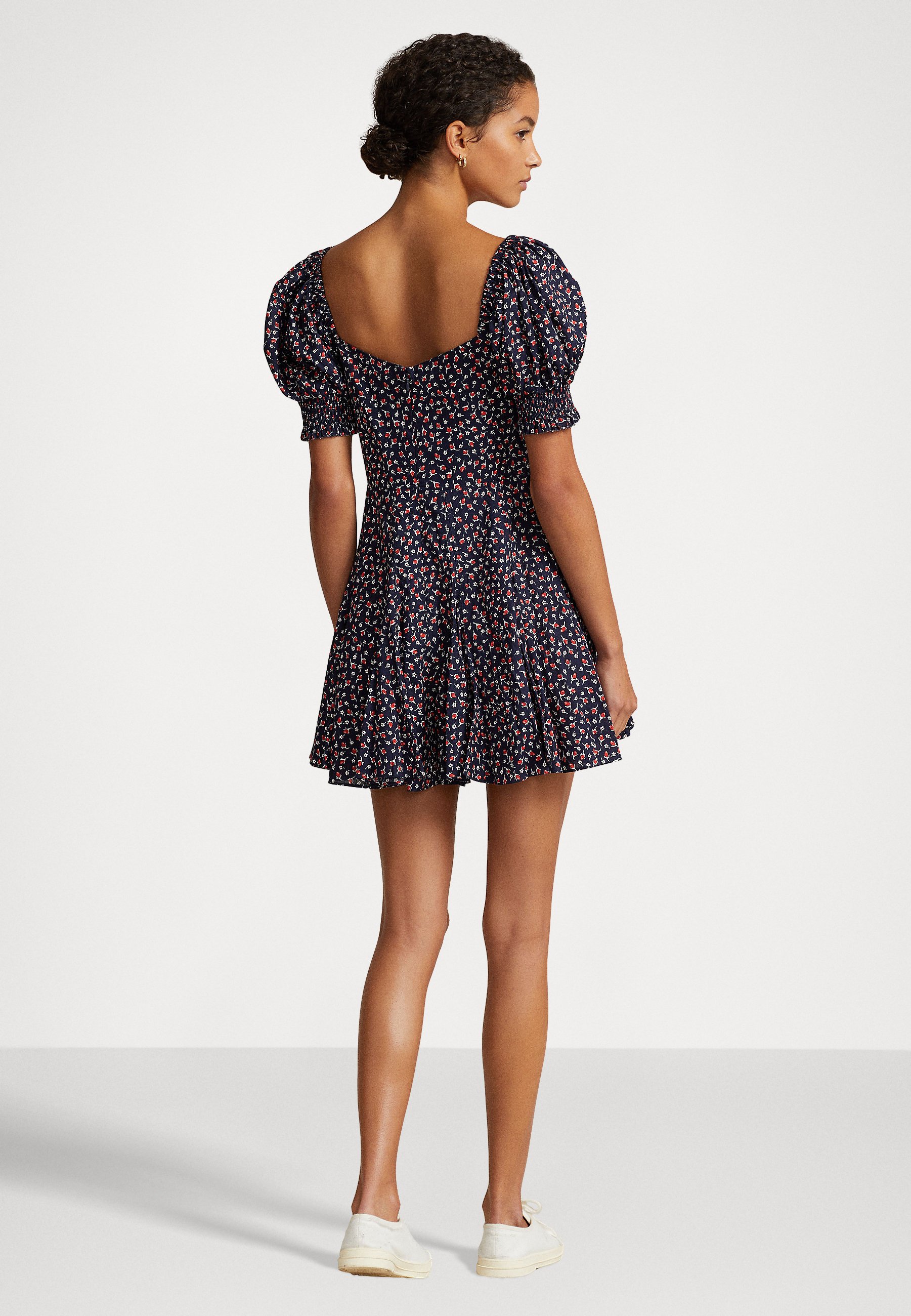 Polo Ralph Lauren SHORT SLEEVE DAY DRESS - Day dress - dark blue/red/dark blue
