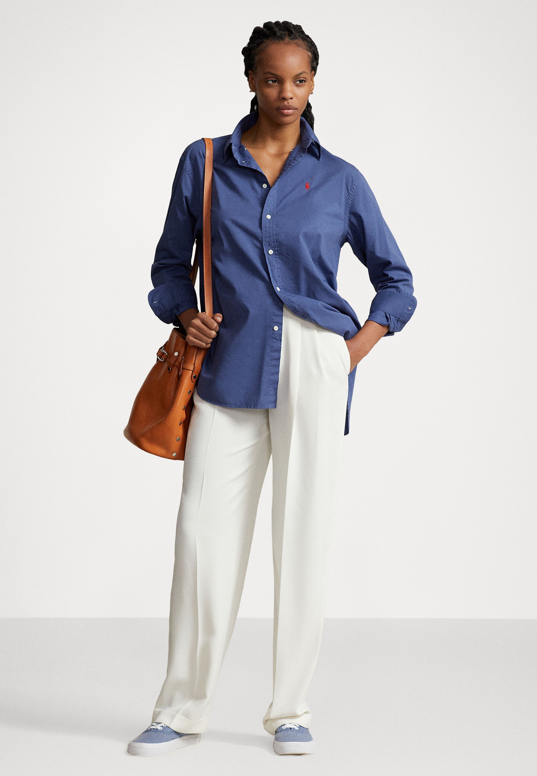 Polo Ralph Lauren LONG SLEEVE - Button-down blouse - light navy/blue