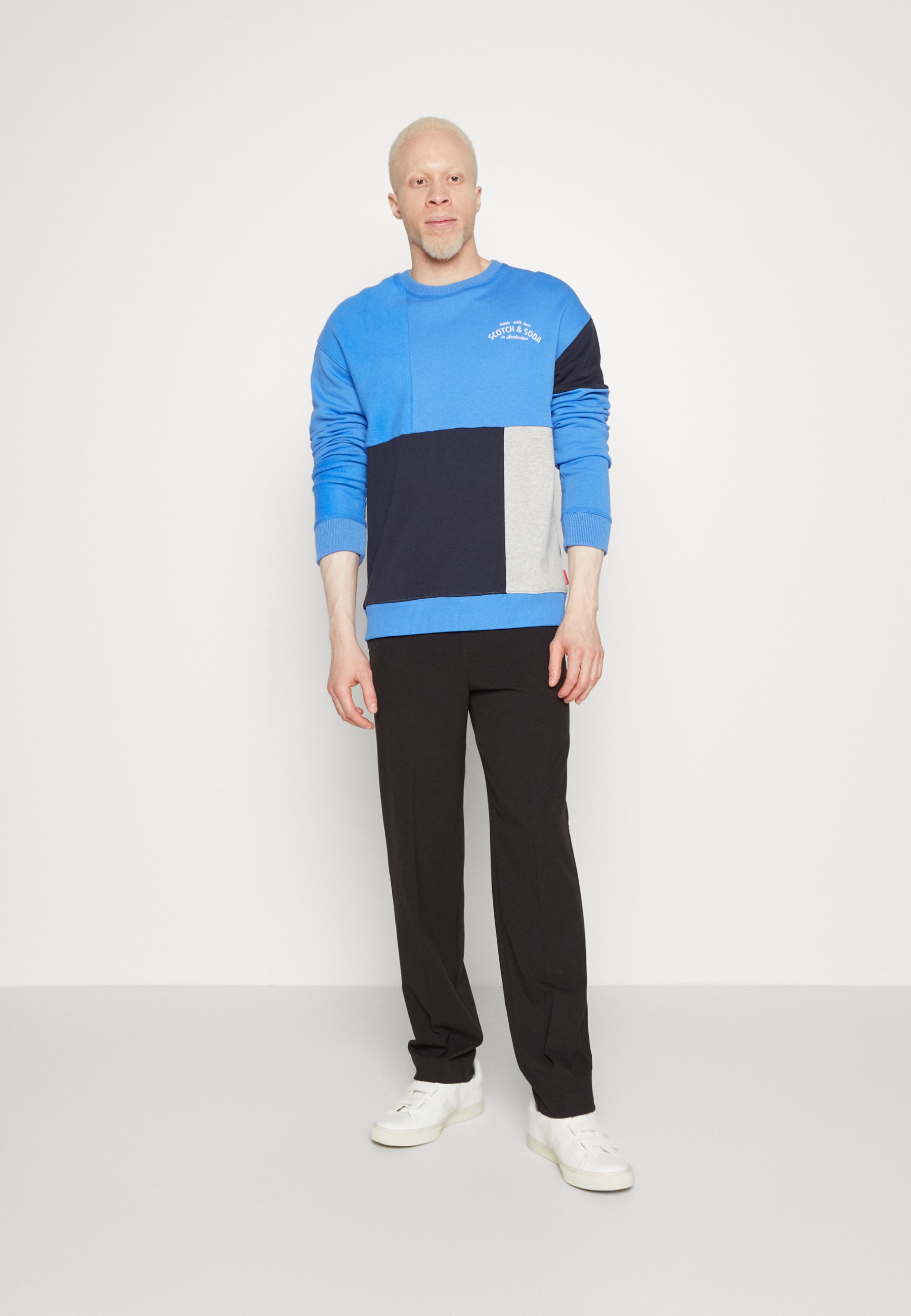 Scotch & Soda RELAXED FIT BLOCKING - Sweatshirt - rhythm blue/blue