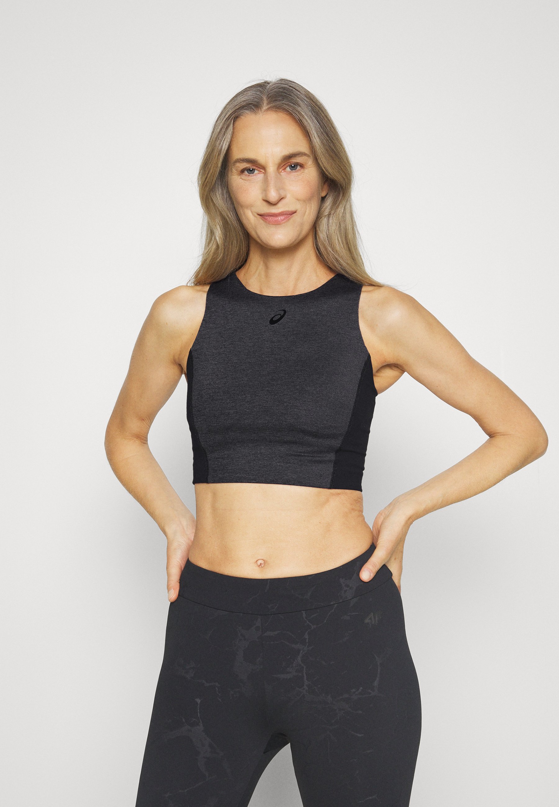 ASICS FLEXFORM COLOR BLOCK BRA - Medium support sports bra - performance black/performance black heather/black