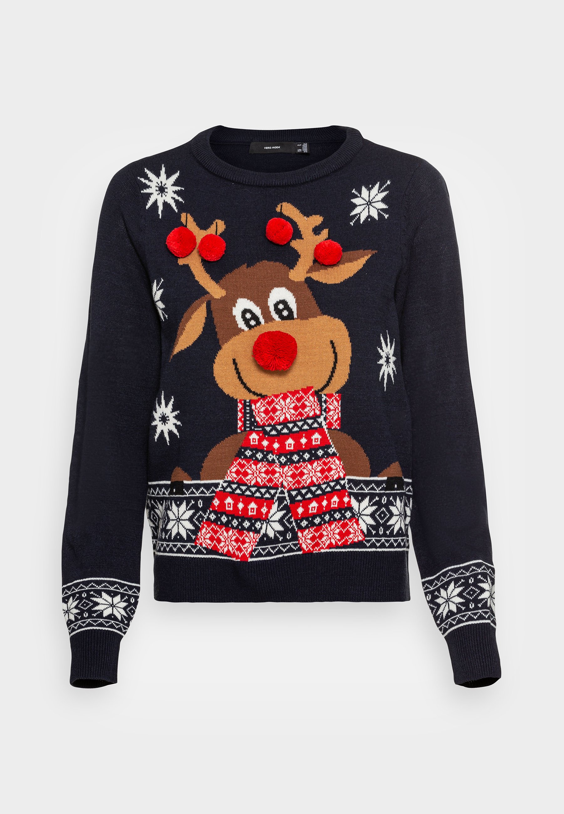 Vero Moda VMNEWFROSTYDEER O NECK XMAS - Jumper - navy blazer/dark blue