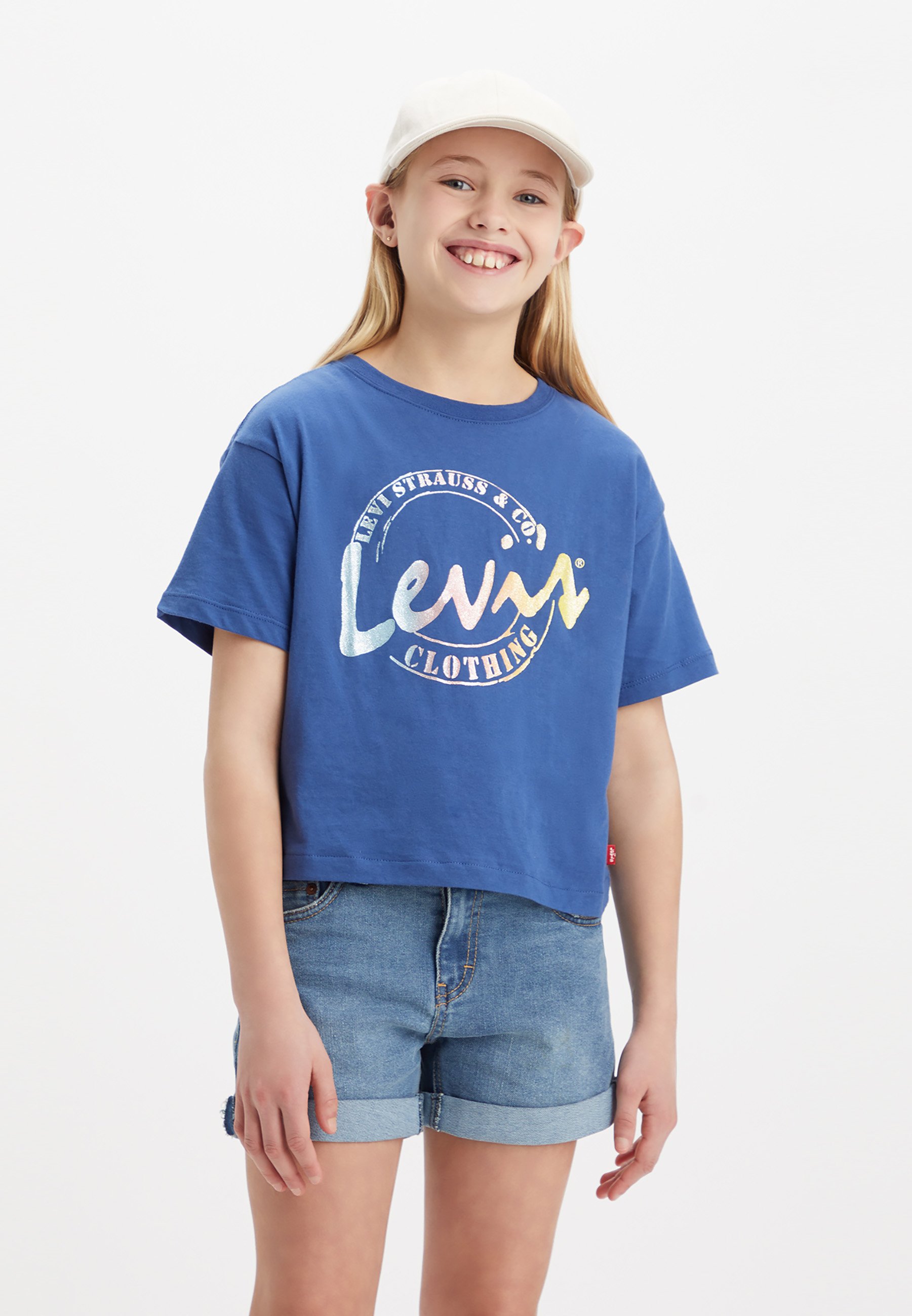 Levi's® MEET AND GREET SCRIPT - Print T-shirt - true navy/dark blue