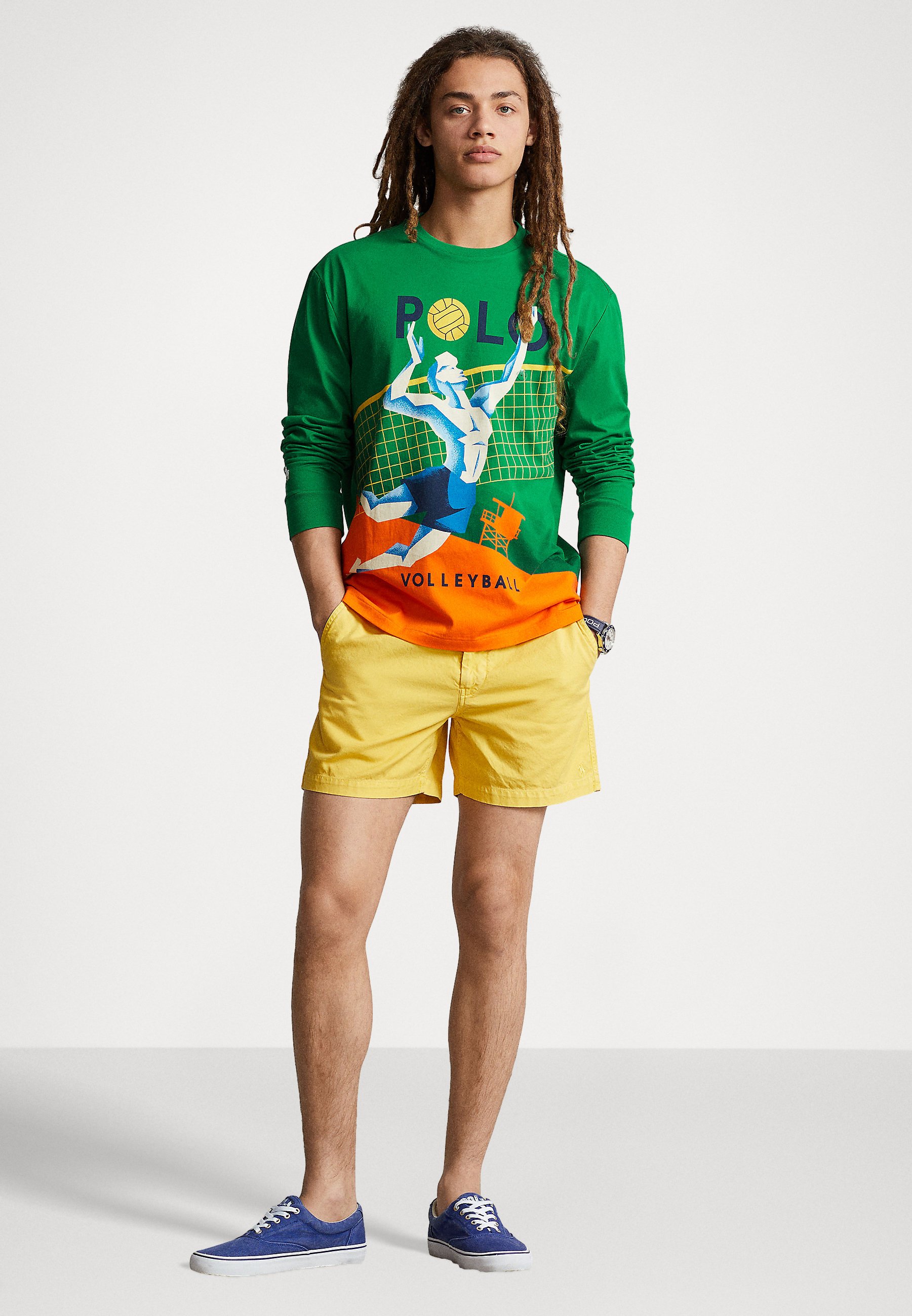 Polo Ralph Lauren LONG SLEEVE - Long sleeved top - english green multi/green