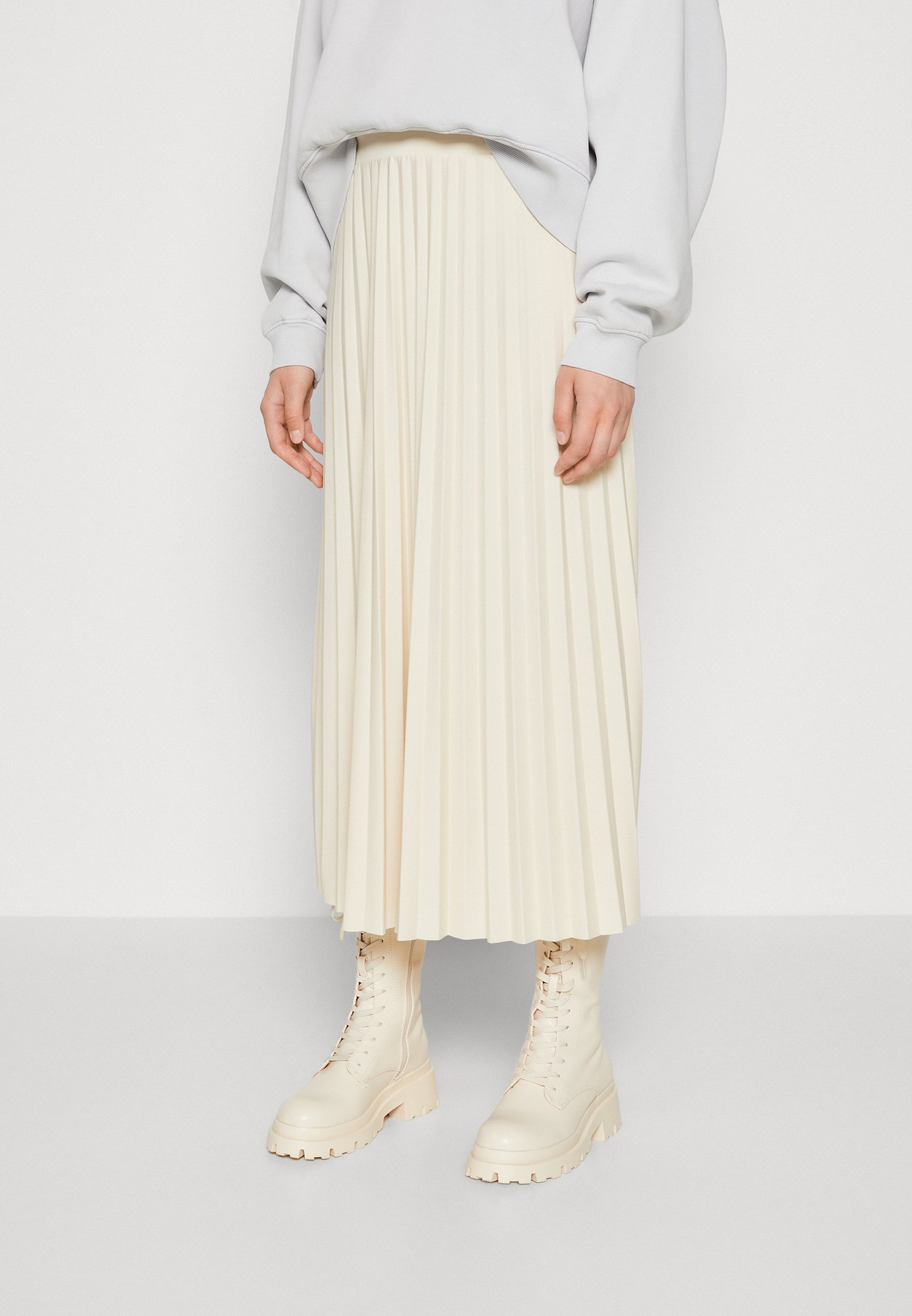ONLY ONLNEWMELISA PLISSE SKIRT - Pleated skirt - sandshell/beige