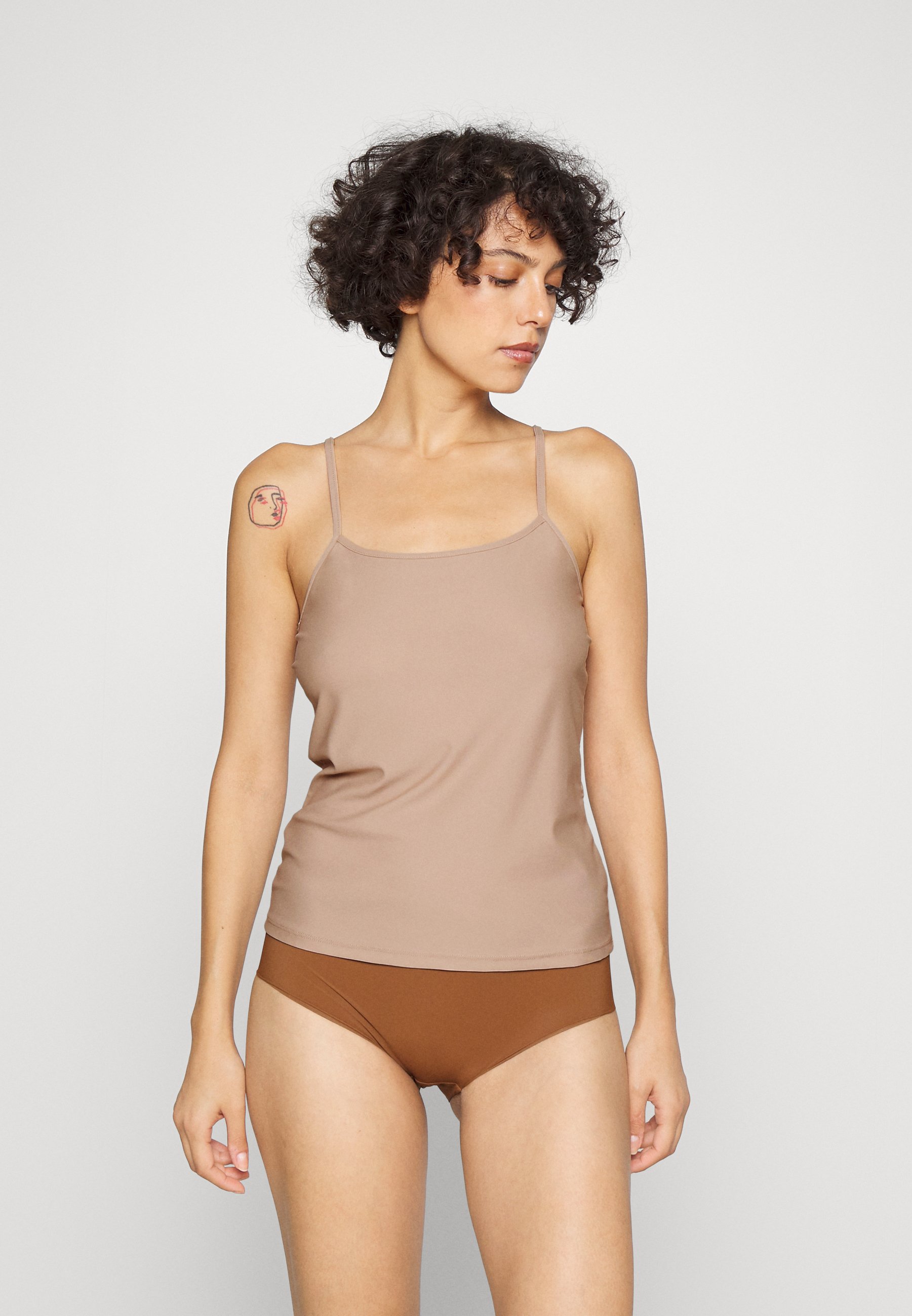 Vero Moda VMMERLE SINGLET - Undershirt - stucco/light brown