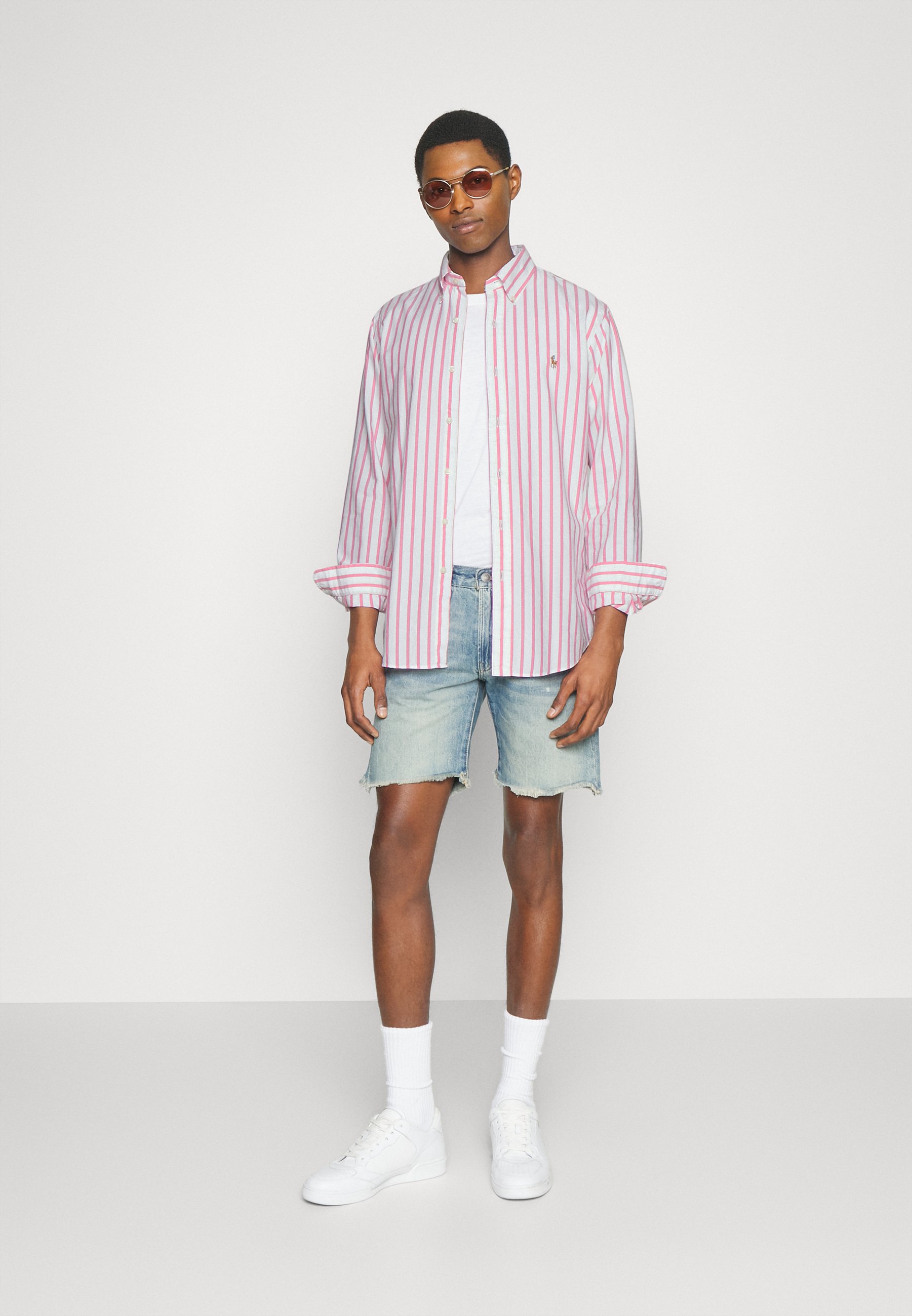 Polo Ralph Lauren CUSTOM FIT STRIPED OXFORD SHIRT - Shirt - pink/white/light pink