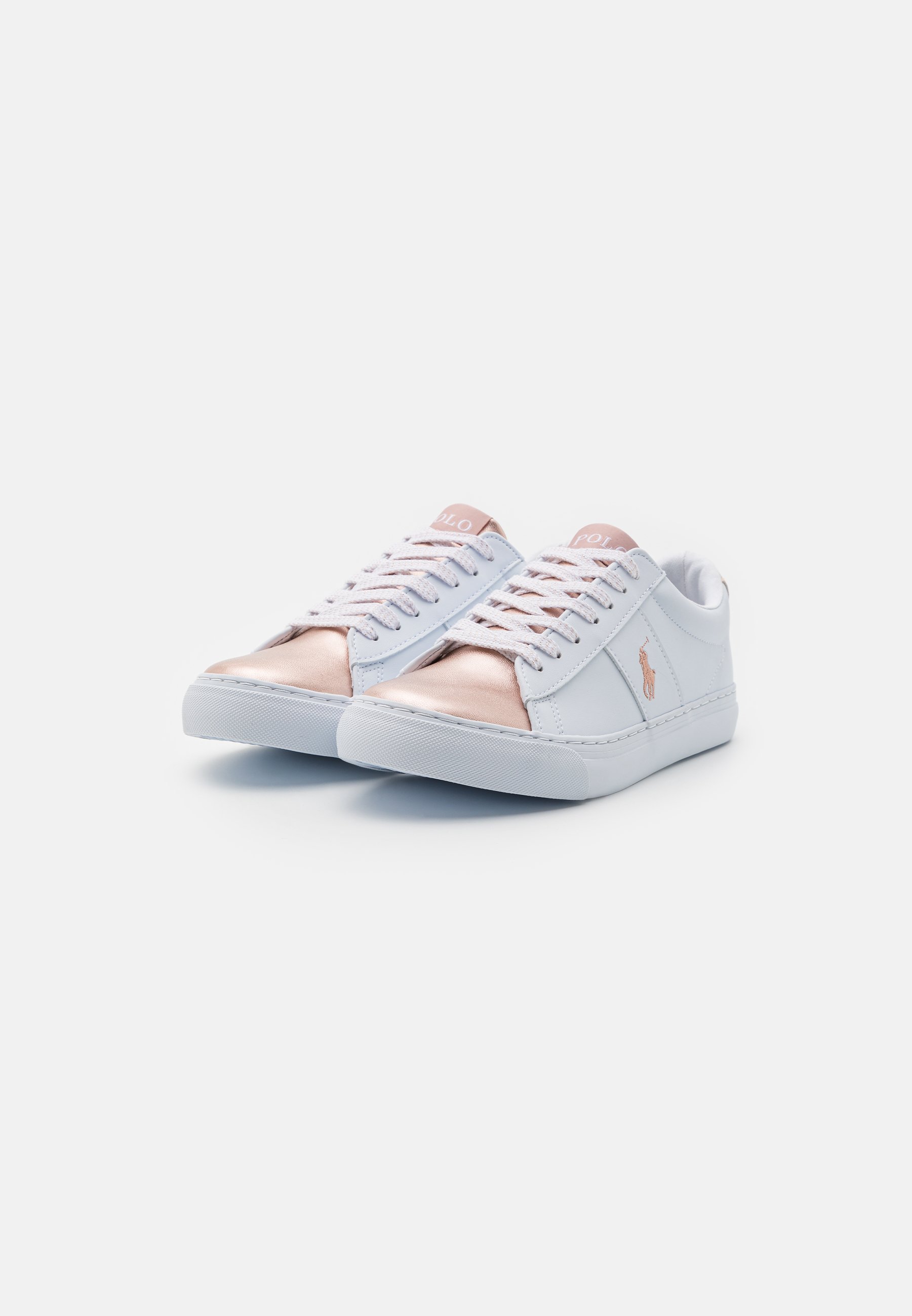 Polo Ralph Lauren SAYER - Trainers - white/rose gold metallic/white