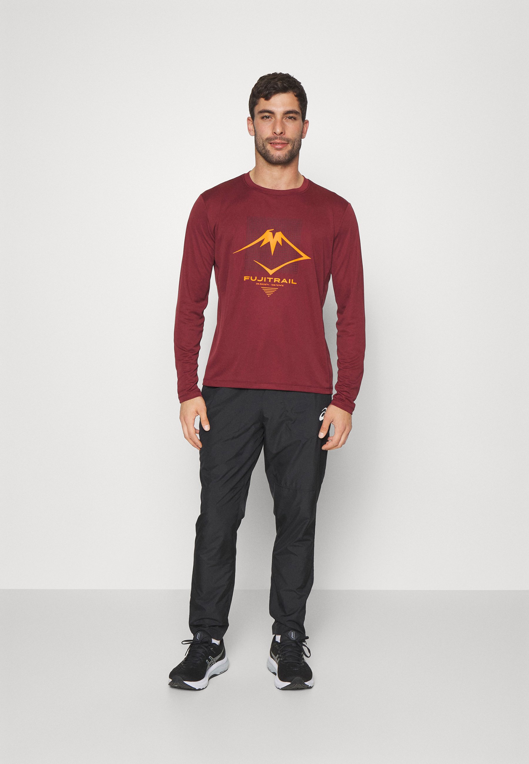 ASICS FUJITRAIL LOGO  - Long sleeved top - antique red/performance black/bright orange/red