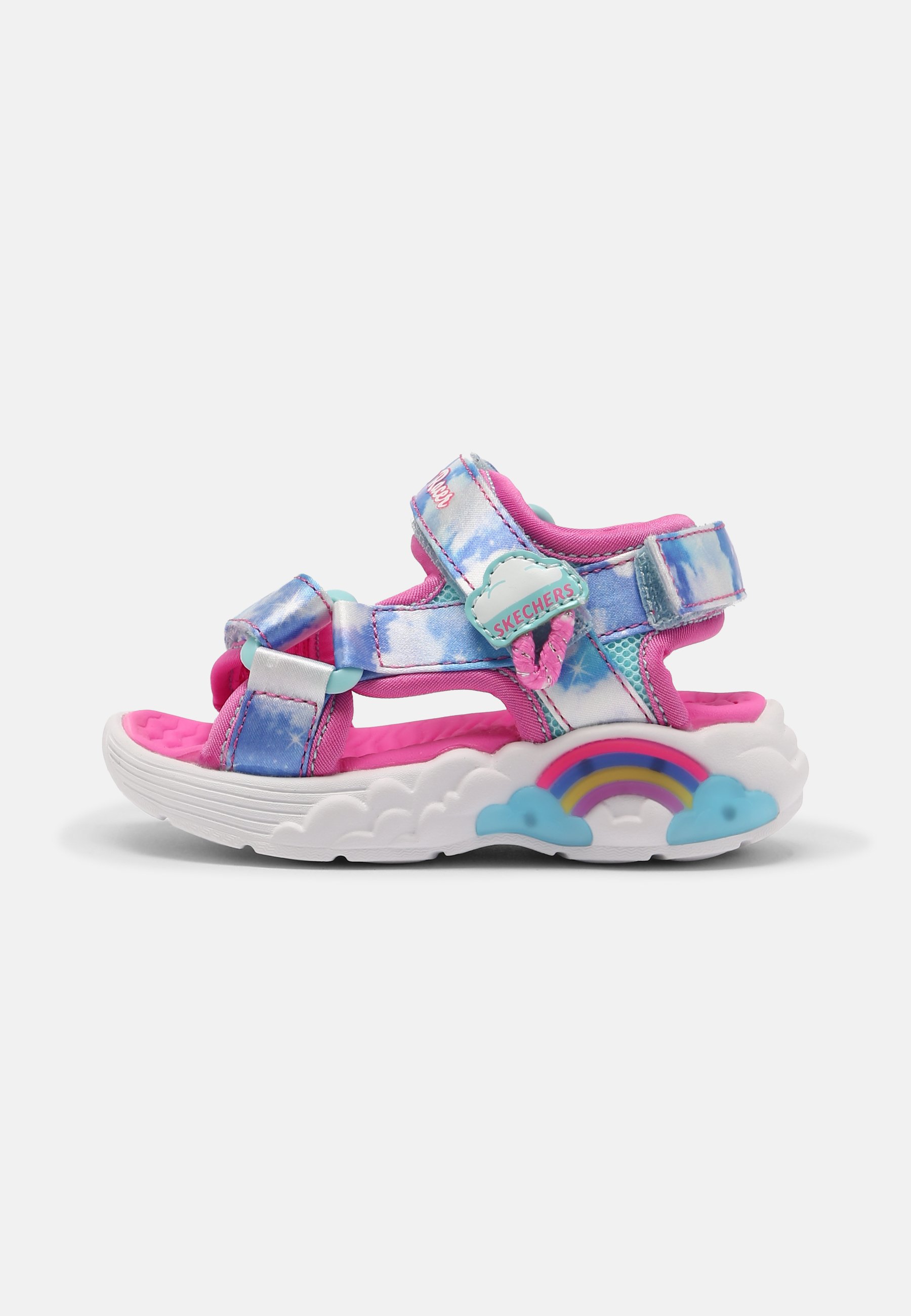 Skechers RAINBOW RACER - Sandals - pink/light blue/light blue