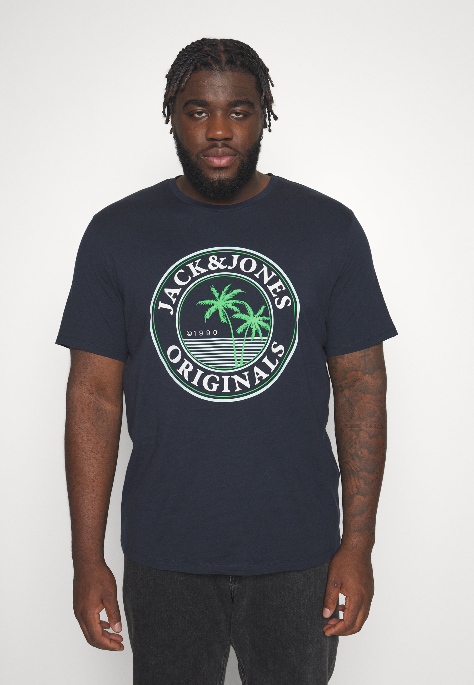 Jack &Jones JORCODY SUMMER TEE CREW NECK - Print T-shirt - navy blazer/dark blue