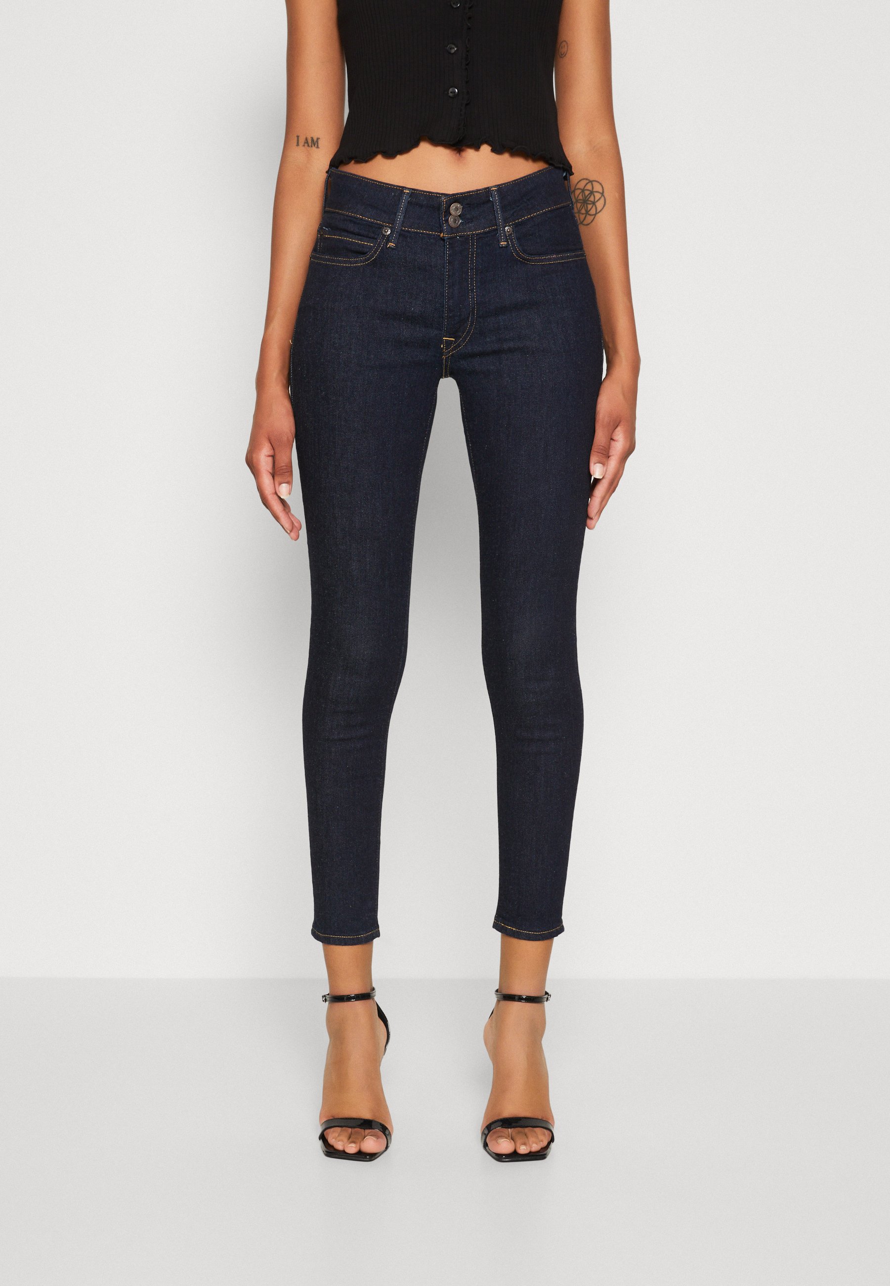 Levi's® 711™ DOUBLE BUTTON - Jeans Skinny Fit - dark indigo/rinsed denim