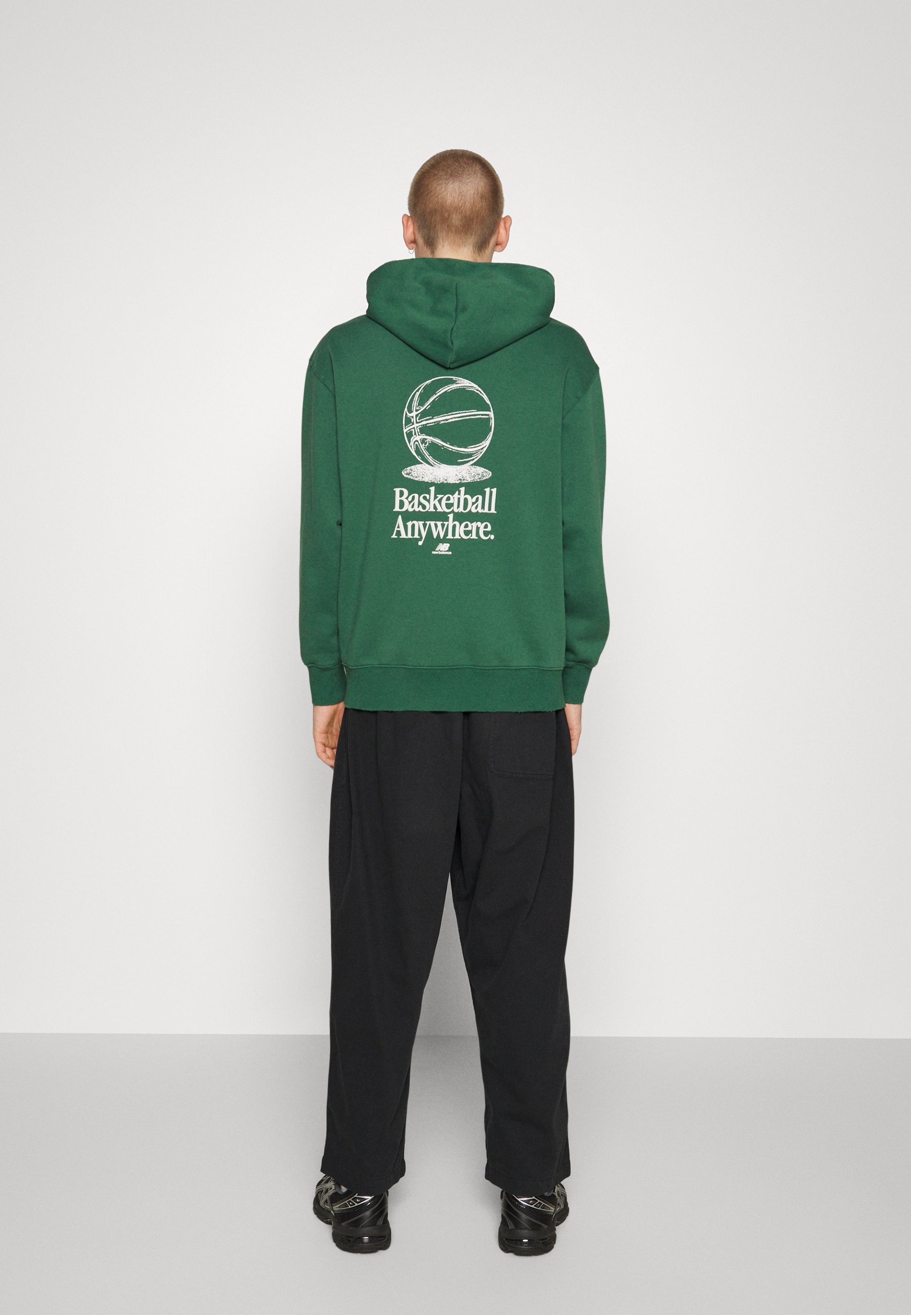 NB HOOPS HOODIE - Sweatshirt - team forest green/dark green