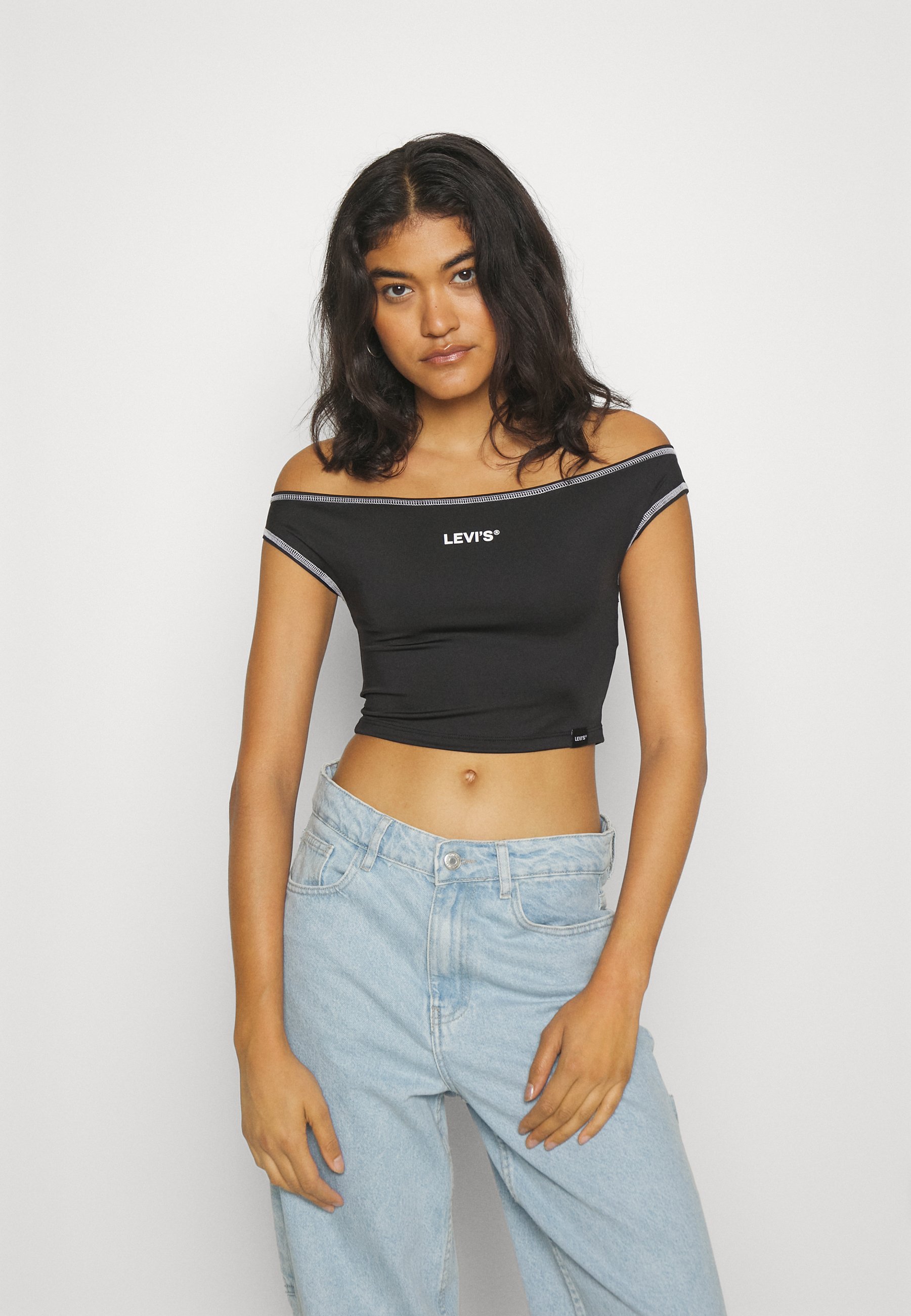 Levi's® GRAPHIC BARDOT TANK - Print T-shirt - black