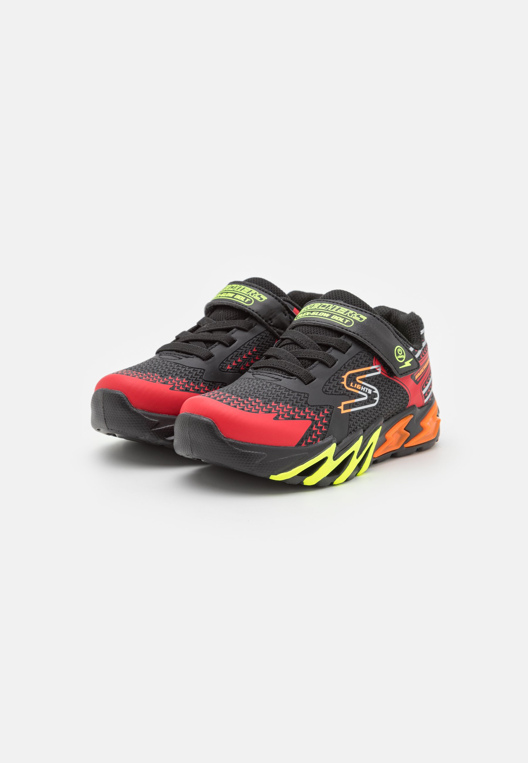 Skechers FLEX-GLOW BOLT - Trainers - black/red/orange/yellow/black