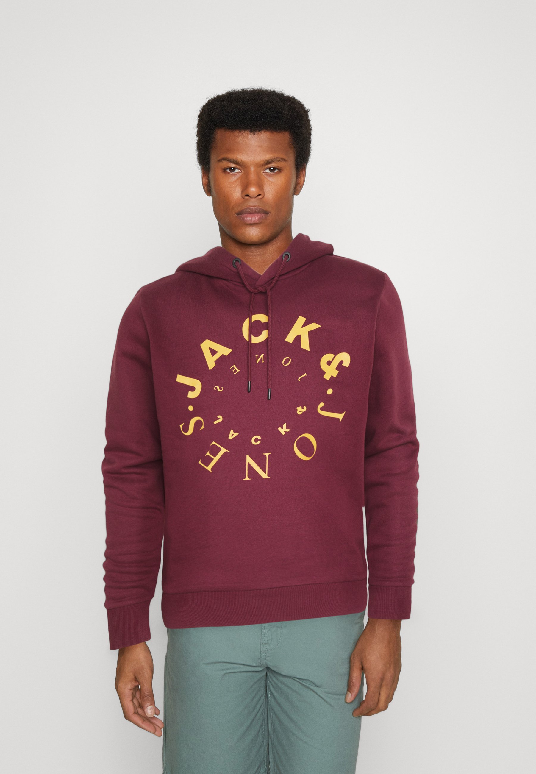 Jack &Jones JJWARRIOR HOOD - Hoodie - port royale/bordeaux
