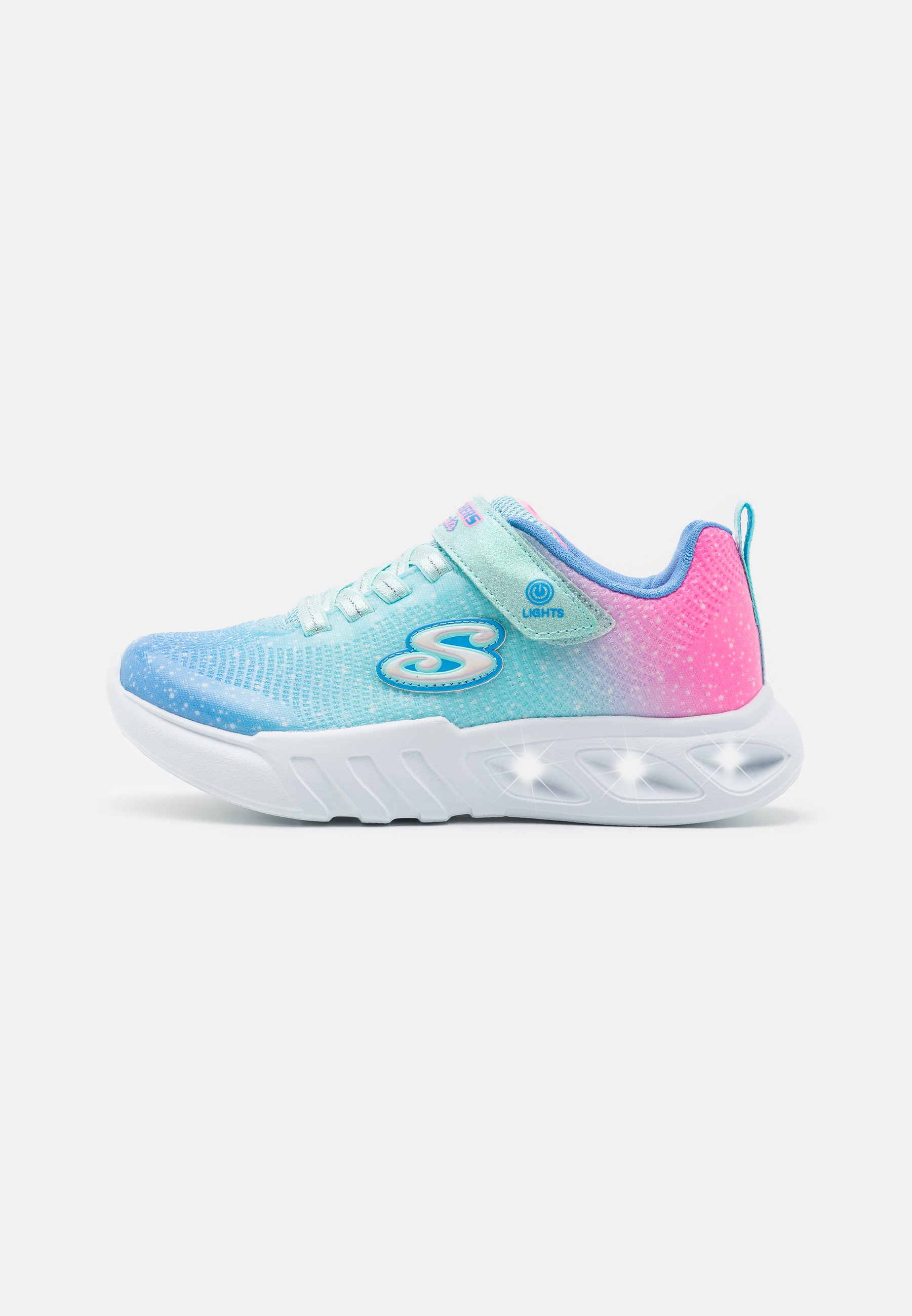 Skechers GORE AND STRAP OMBRE 3D PRINT UPPER ON LIGHTED OUTSOLE - Trainers - aqua synthetic/multi trim/blue