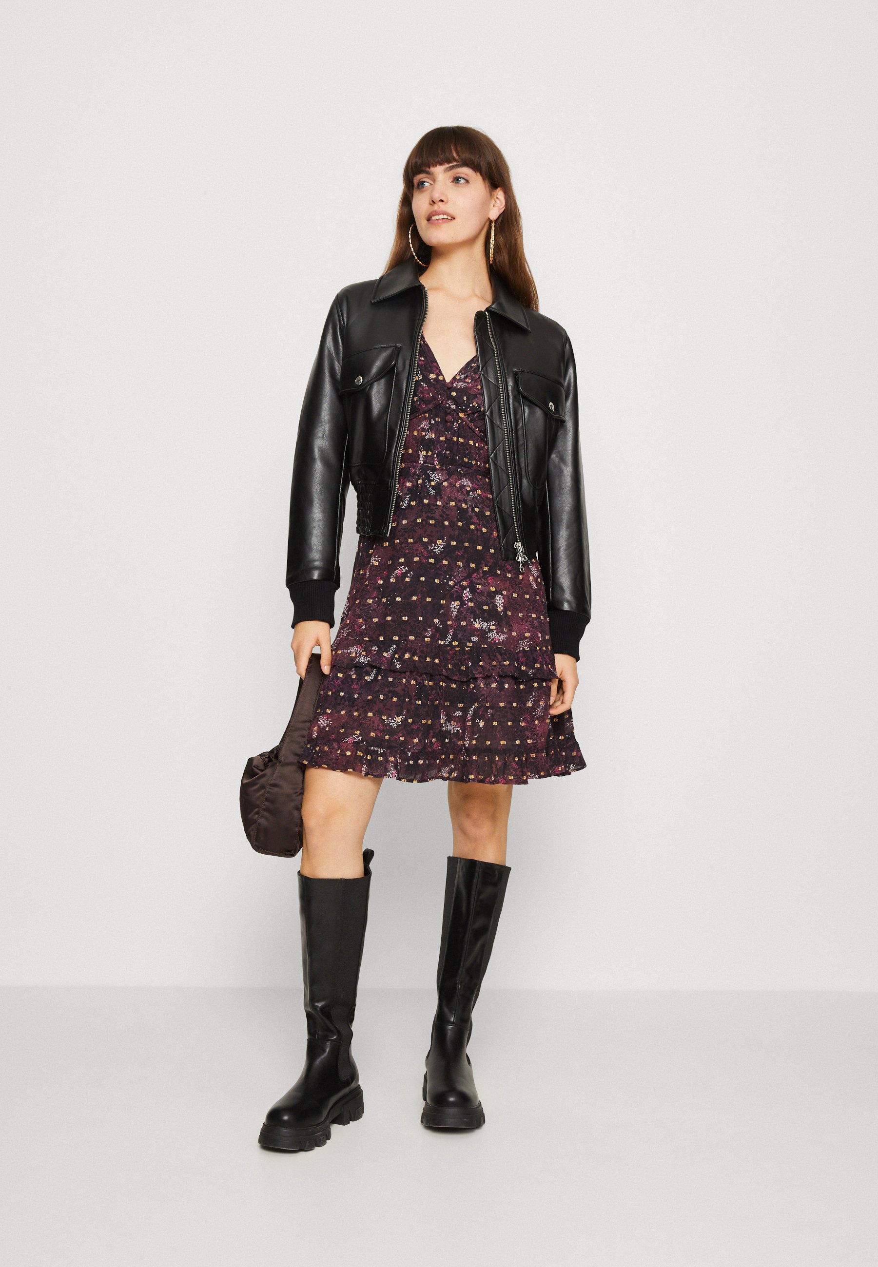Scotch & Soda LONG SLEEVED DRESS - Shirt dress - midnight slate/multi-coloured