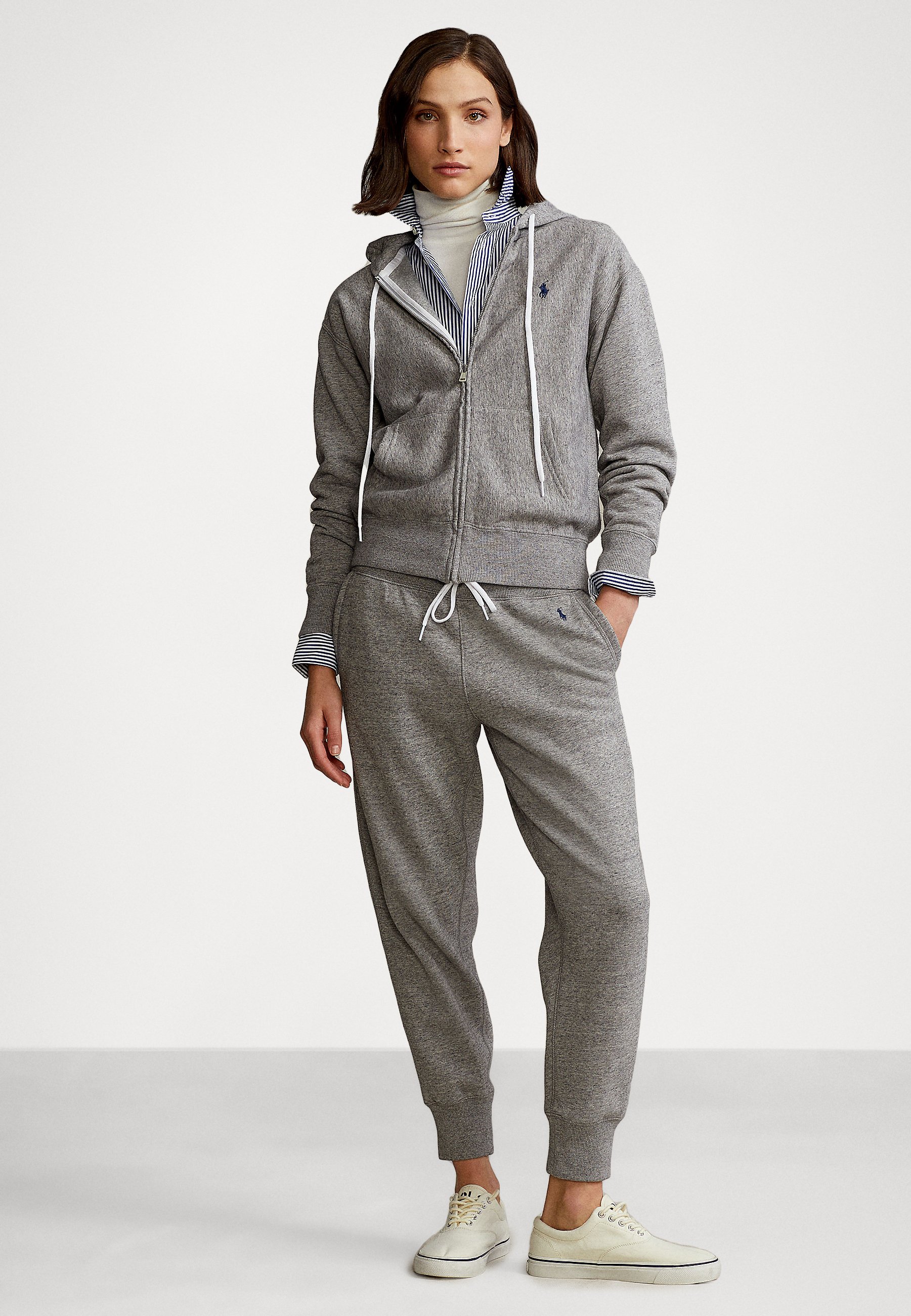 Polo Ralph Lauren FULL ZIP HOODIE - Zip-up sweatshirt - dark vintage heat/mottled dark grey