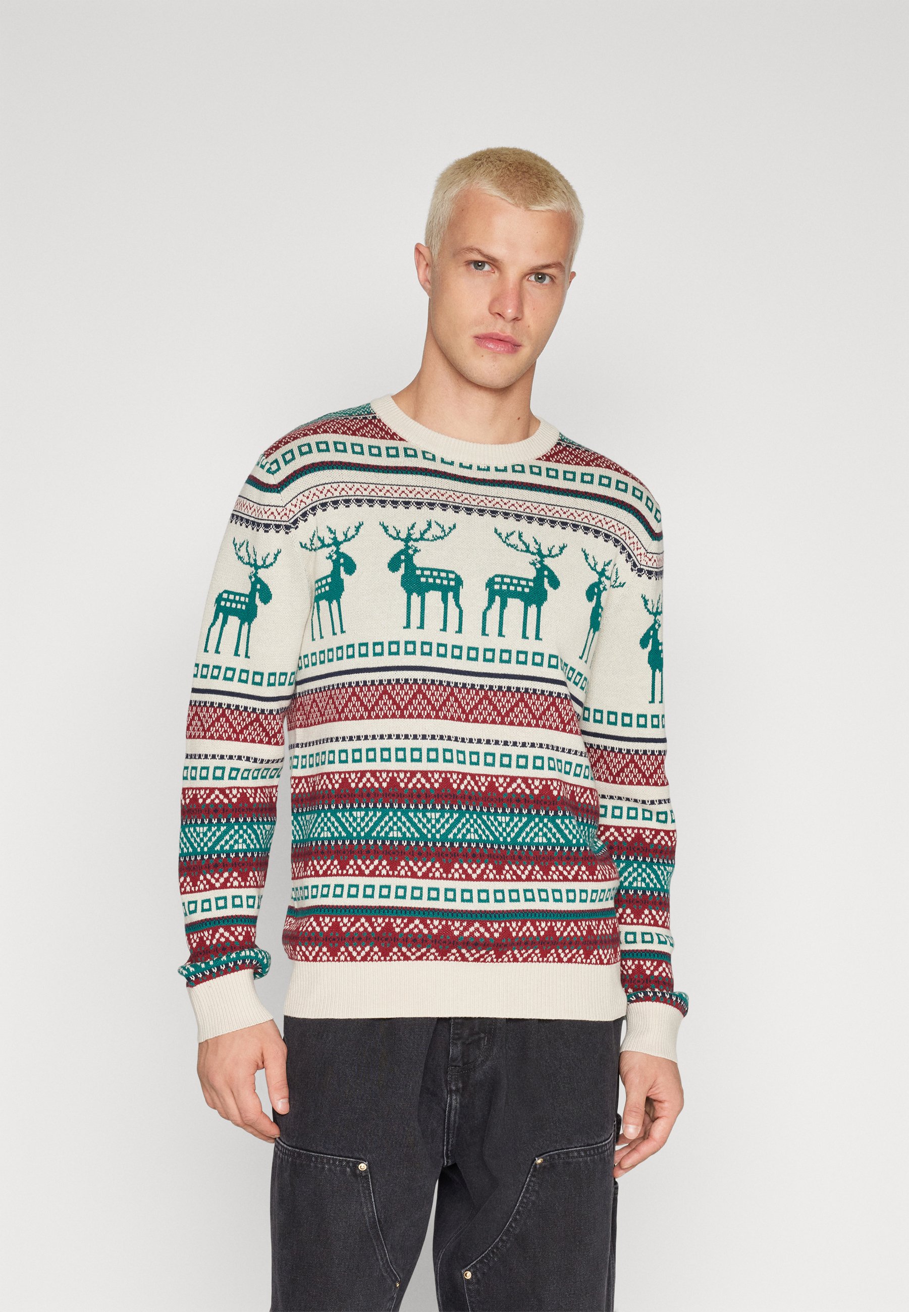 Jack &Jones JORSNOWBALL CREW NECK - Jumper - moonbeam/off-white