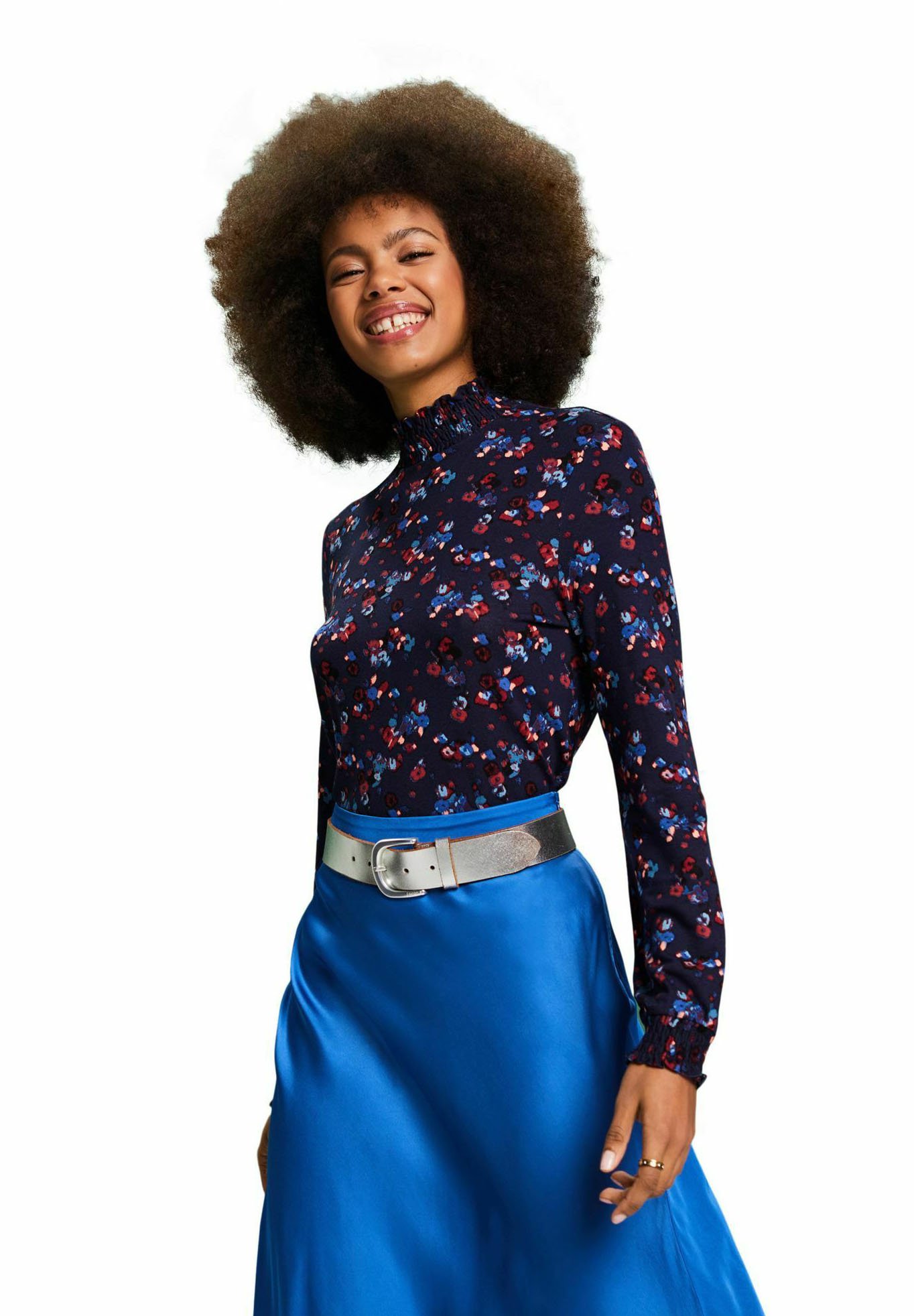 Esprit Long sleeved top - dark blue/mottled dark blue