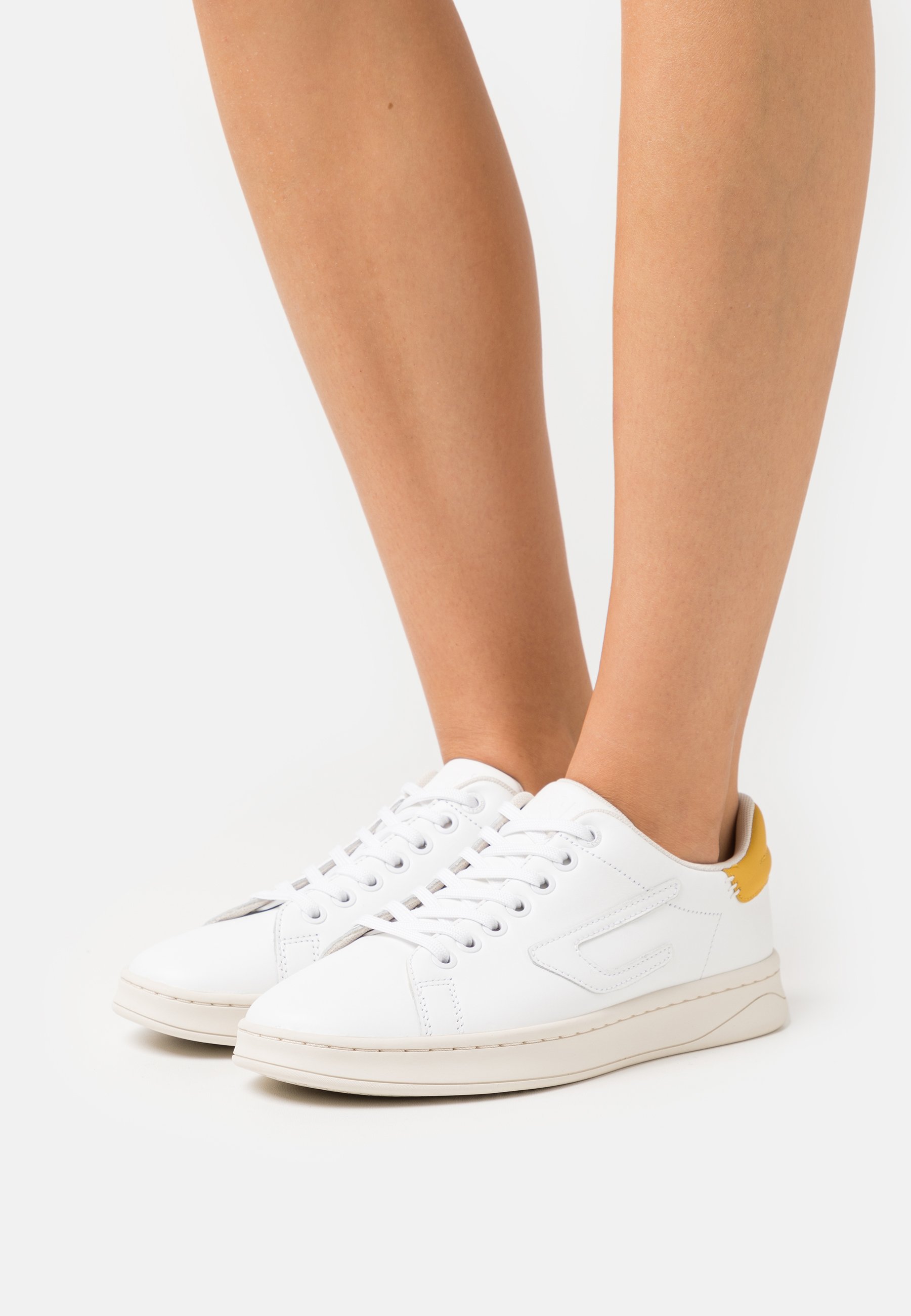 Diesel S-ATHENE LOW W - Trainers - white/yellow/white