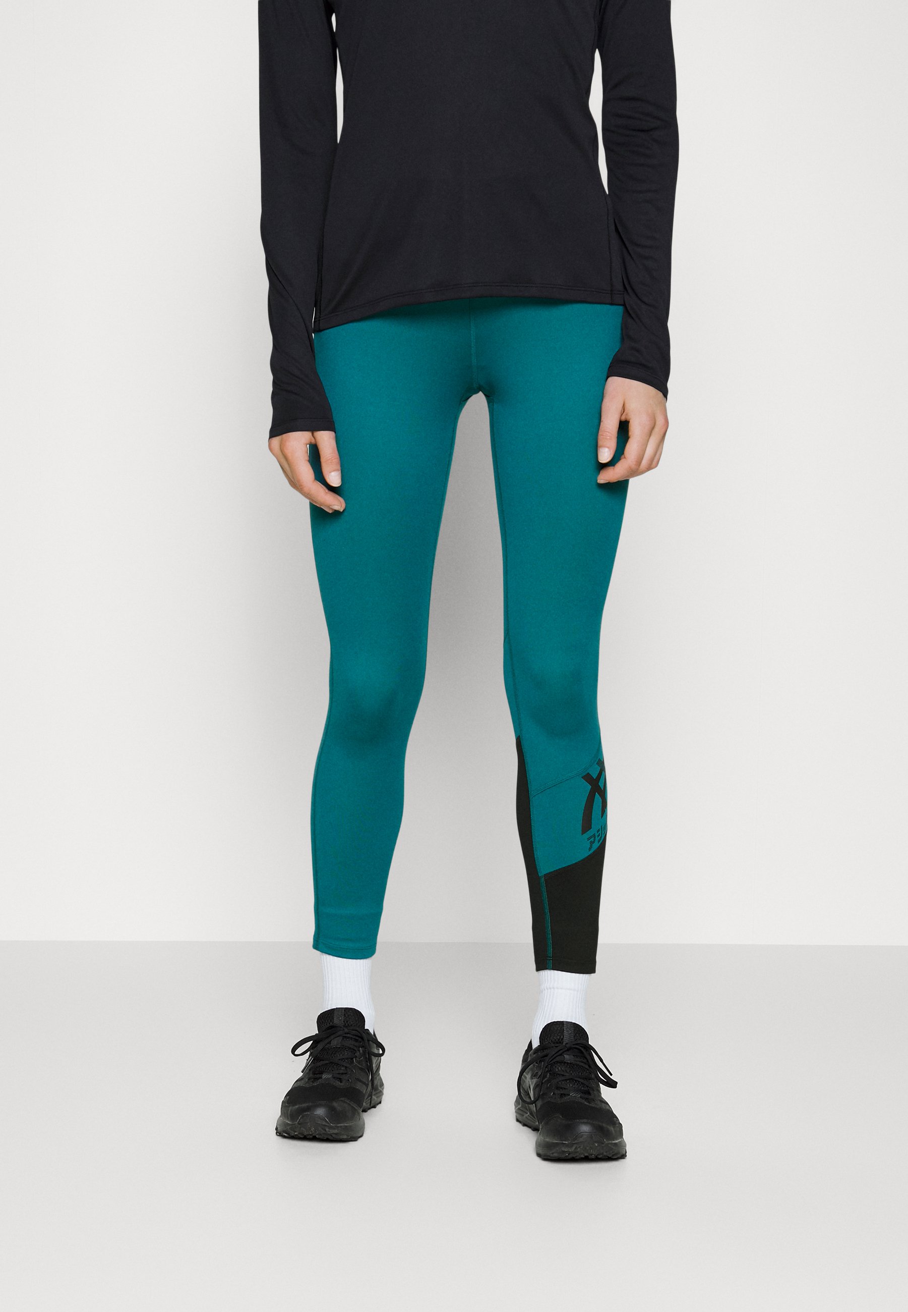 ASICS TIGER  - Leggings - velvet pine/performance black/teal