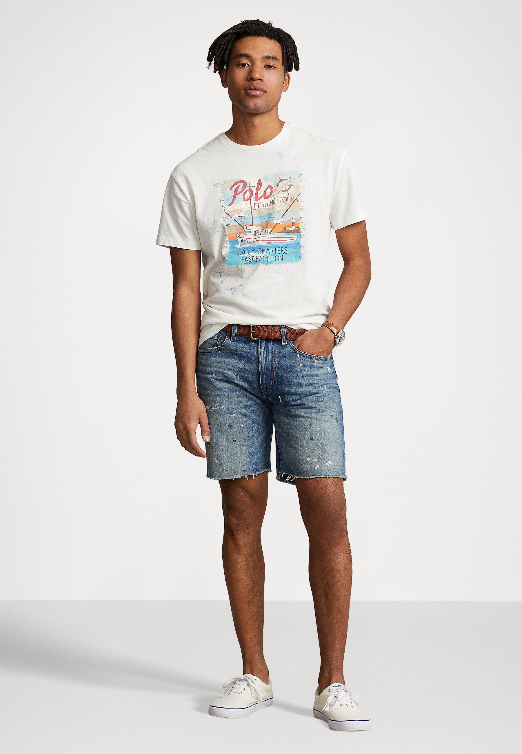 Polo Ralph Lauren SHORT SLEEVE - Print T-shirt - nevis/white