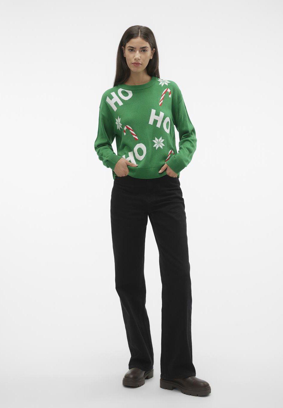 Vero Moda VMMIXEDXMAS O NECK PULL BOX XMAS - Jumper - jelly bean/snow white/chinese red/green