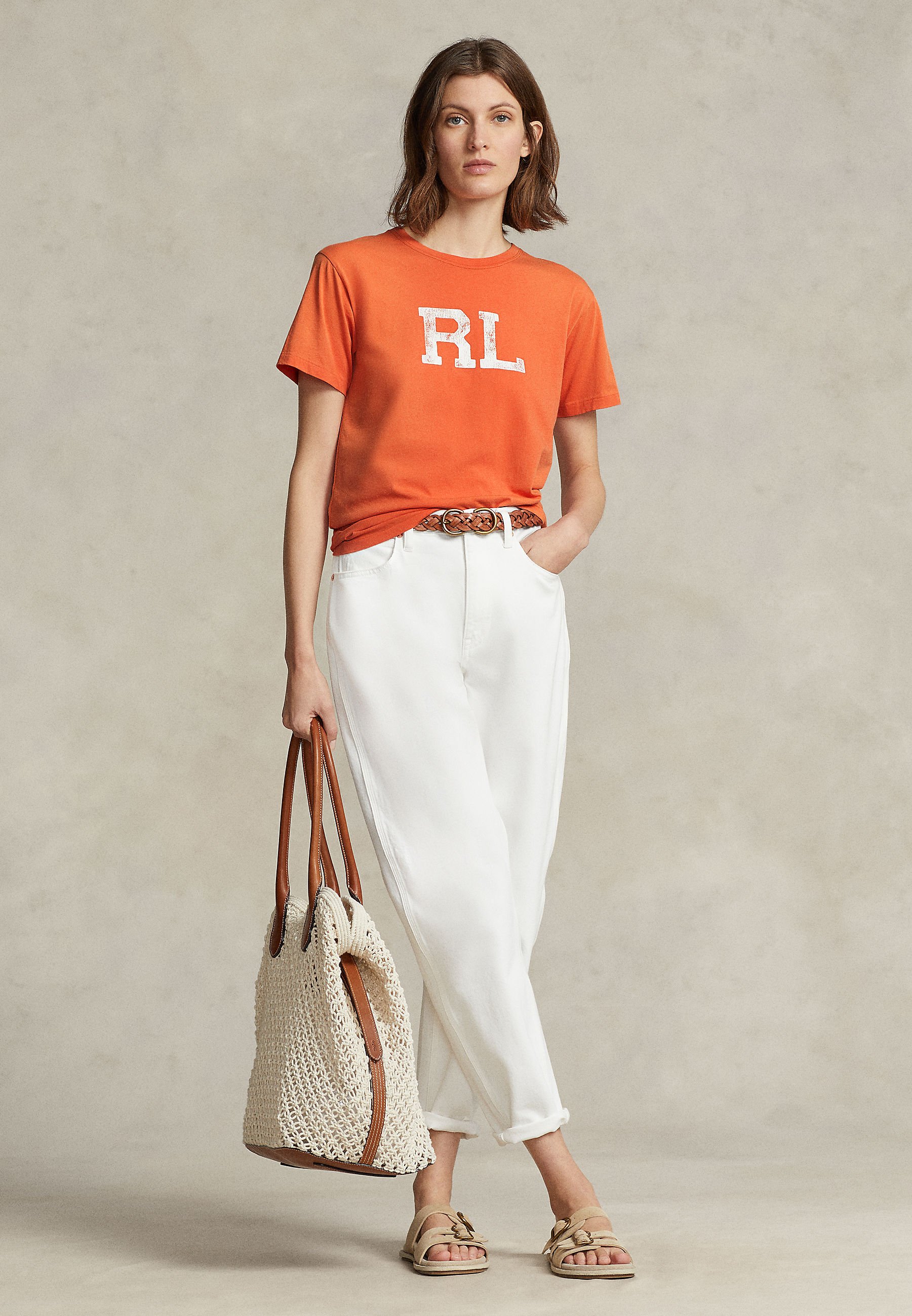 Polo Ralph Lauren PRIDE TEE SHORT SLEEVE - Print T-shirt - sunset sky/orange