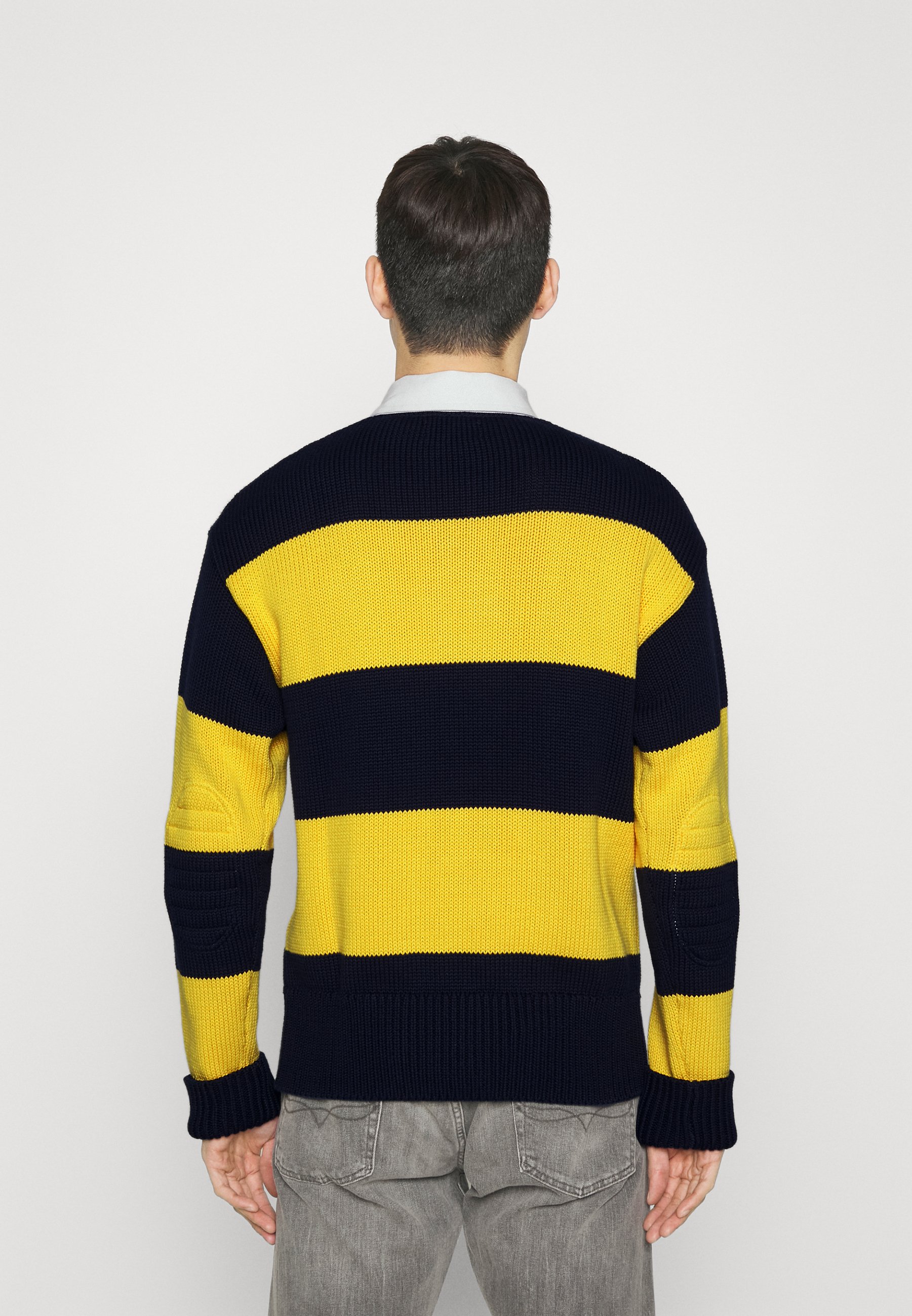Polo Ralph Lauren CREST STRIPED COTTON RUGBY JUMPER - Jumper - navy multi/dark blue