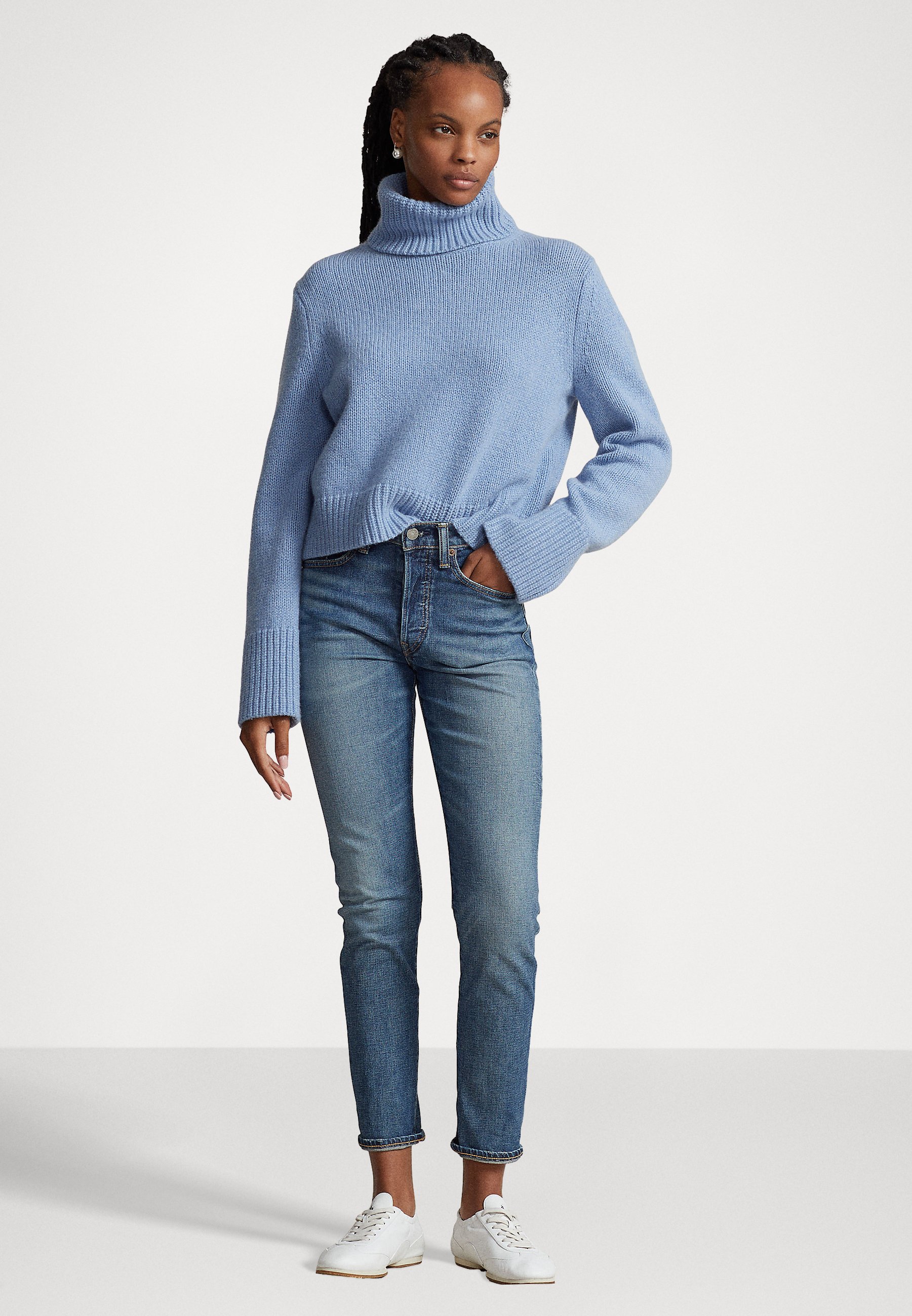 Polo Ralph Lauren LONG SLEEVE - Jumper - chambray melange/blue