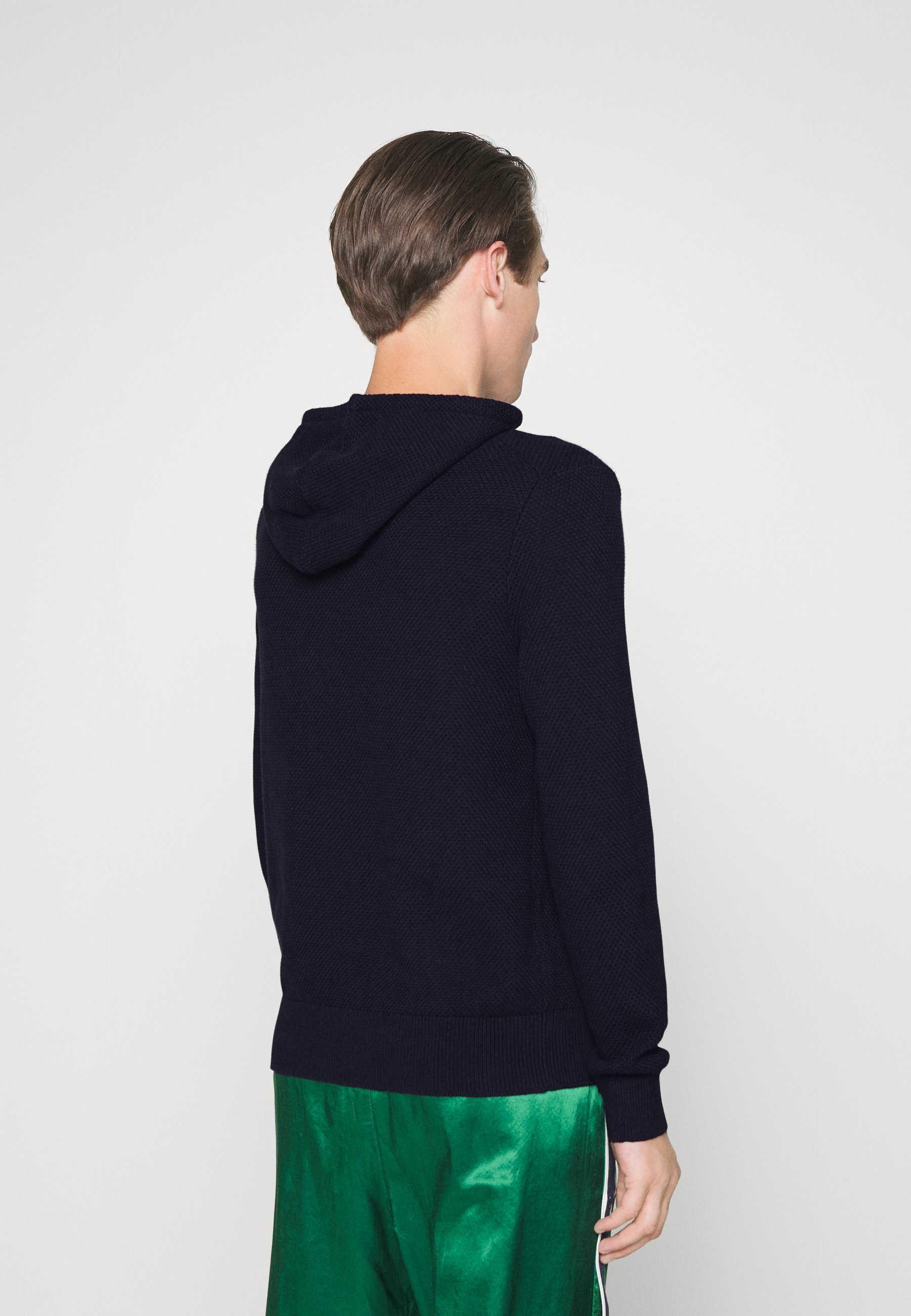 Polo Ralph Lauren TEXTURED COTTON HOODED JUMPER - Jumper - navy heather/dark blue